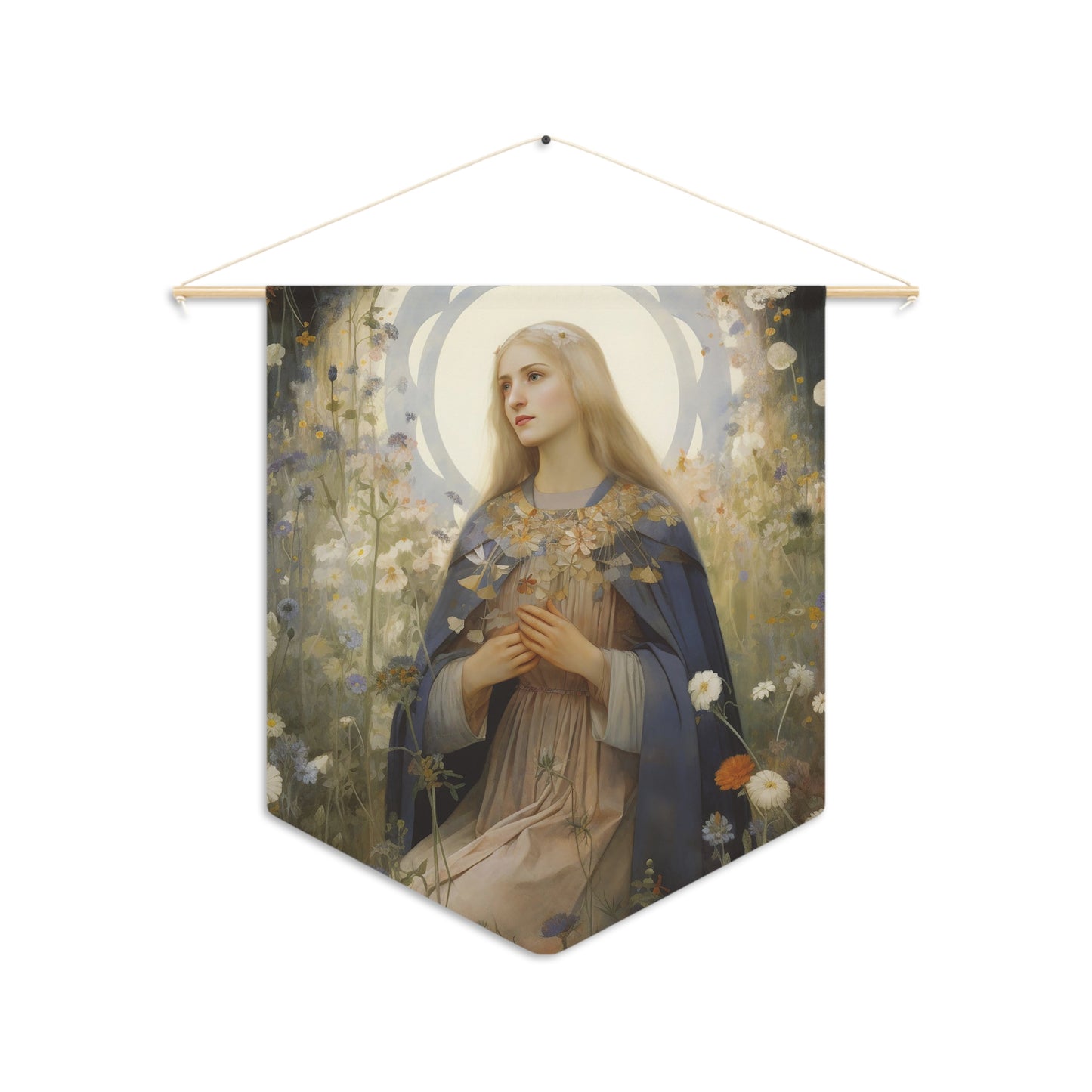 Saint Hildegard of Bingen Wall Banner / Wall Hanging - Unique Religious Art for your home - Prayer room - Catholic Home Art - 18" x 21"