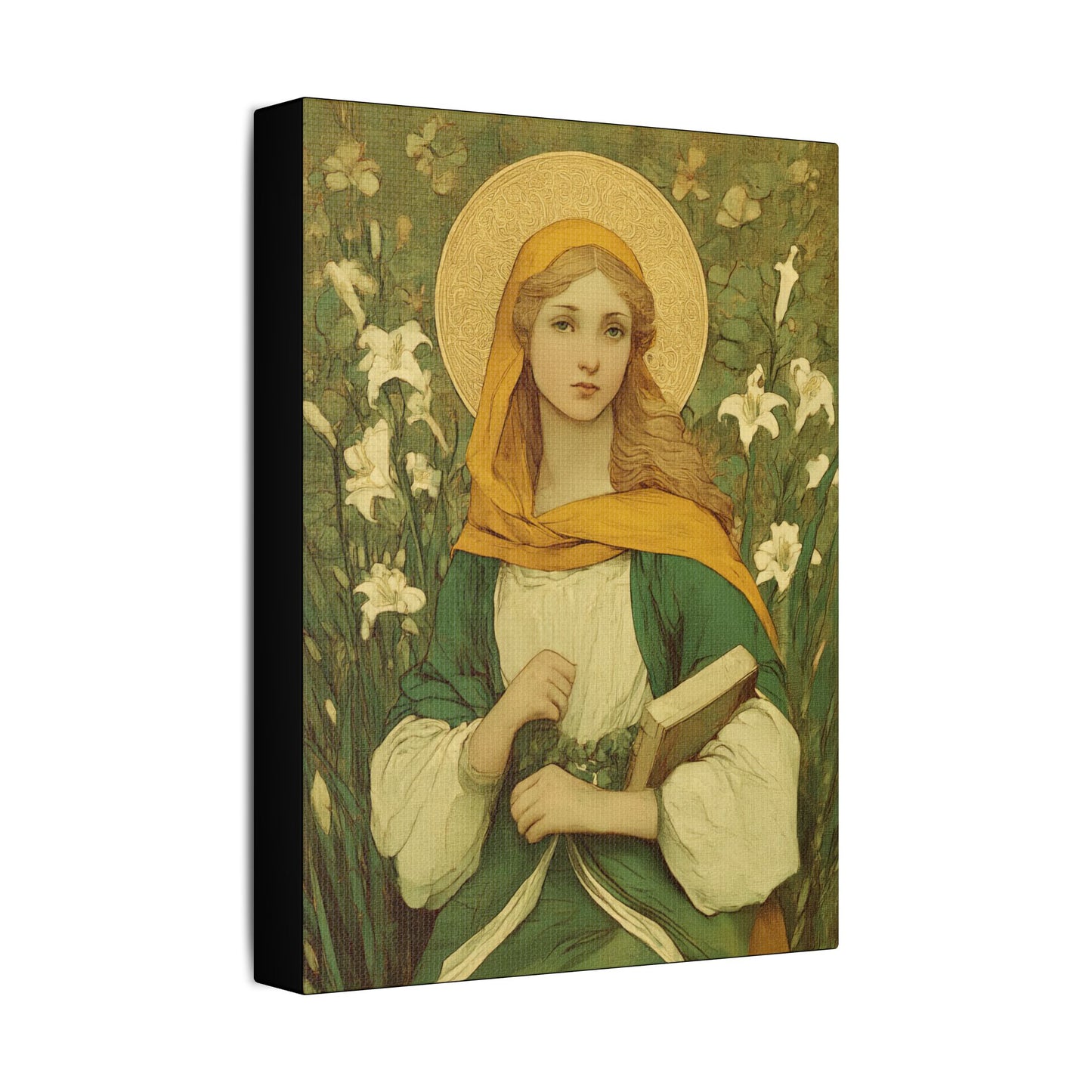Saint Dymphna - Museum Wrapped Canvas - Sanctified Souls Print - Religious Art for your Home