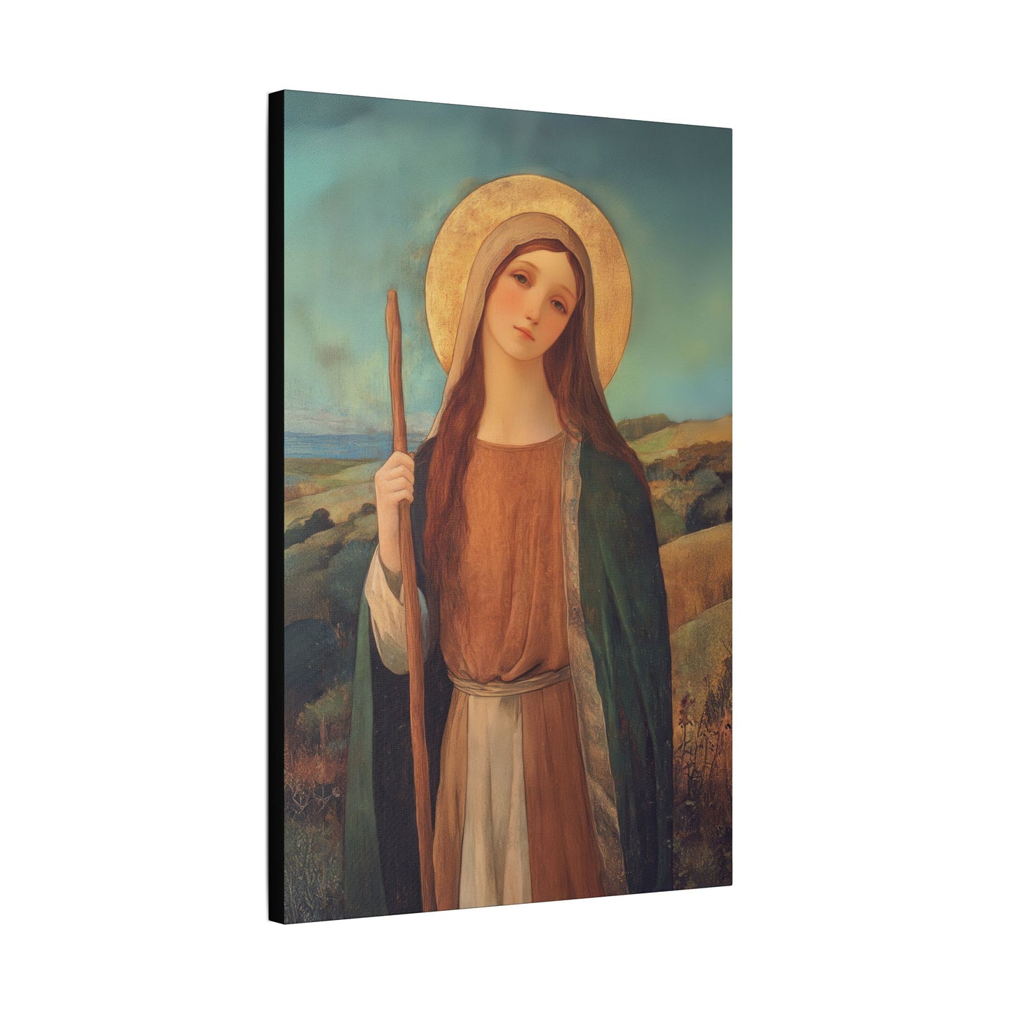 Saint Breage // Saint Breaca -  Wrapped Canvas Print - Multiple Sizes - Catholic Home art Matte Canvas, Stretched