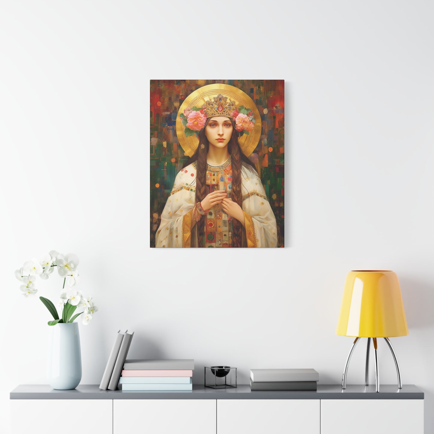 Saint Elizabeth of Hungary  - Museum Wrapped Canvas - Sanctified Souls Print - Religious Art for your Home