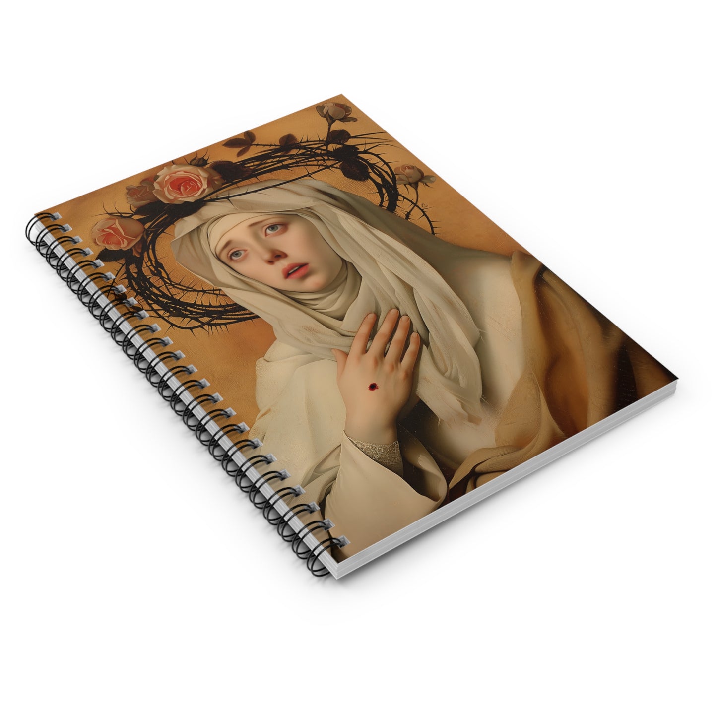 Saint Catherine de Ricci - Sanctified Souls Art - Religious Based Notebook - Spiral Notebook - Ruled Line