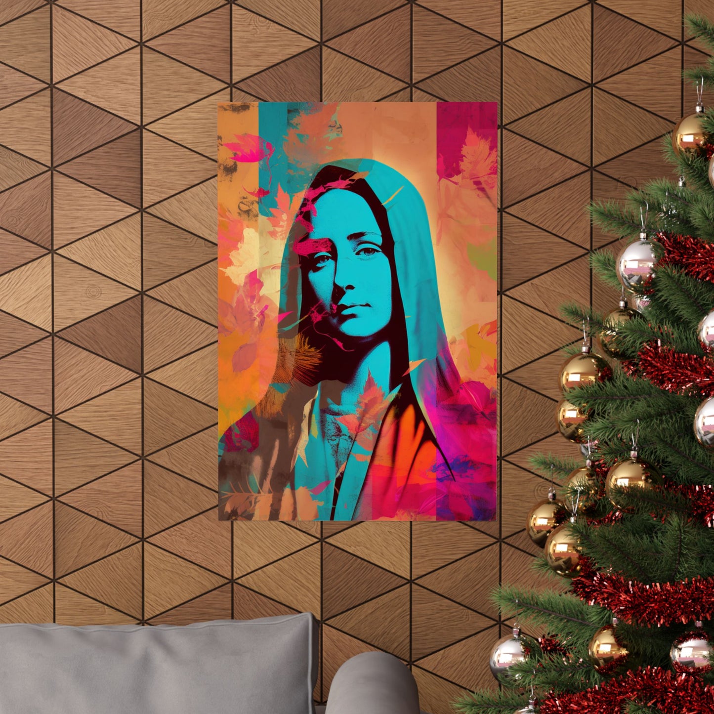 Mary The Blessed Virgin - Sanctified Souls Print - Multiple Sizes - Premium Matte Vertical Poster - Pop Surreal Lowbrow Art Style