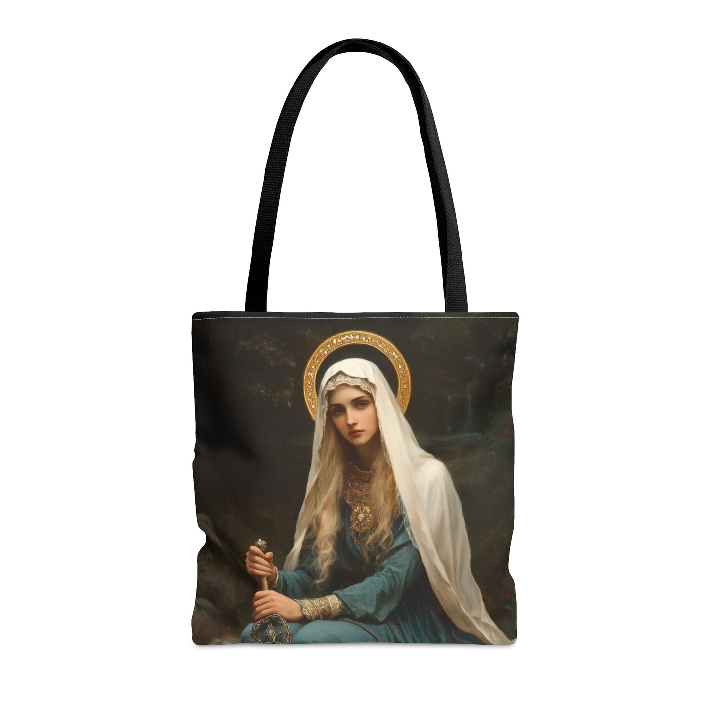 Saint Winifred Tote Bag - Large Medium Small Faith Art Bag - Catholic Faith Purse - Religious - Prayer Bag - Devotional Purse