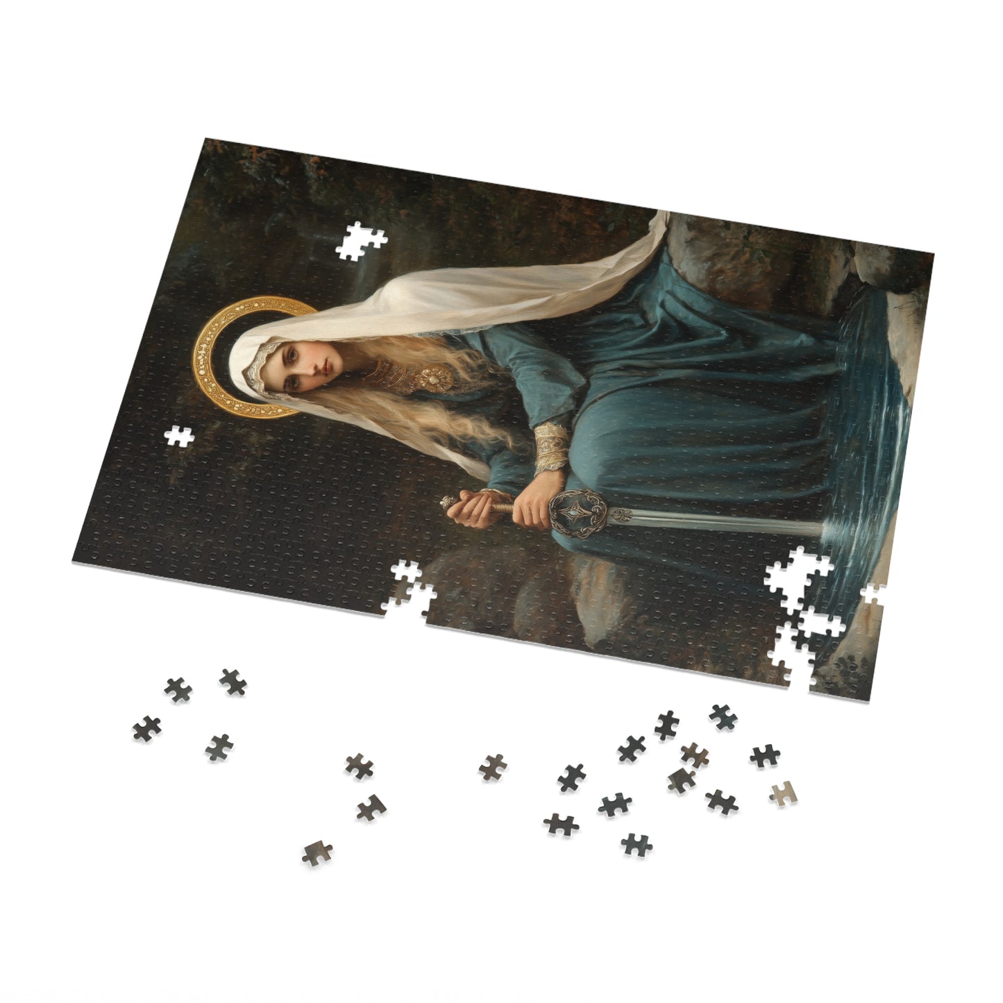 Saint Winifred - Puzzle and Keepsake Tin - Religious (30, 110, 252, 500,1000) - Religious Puzzle - Gifts for Catholic Families