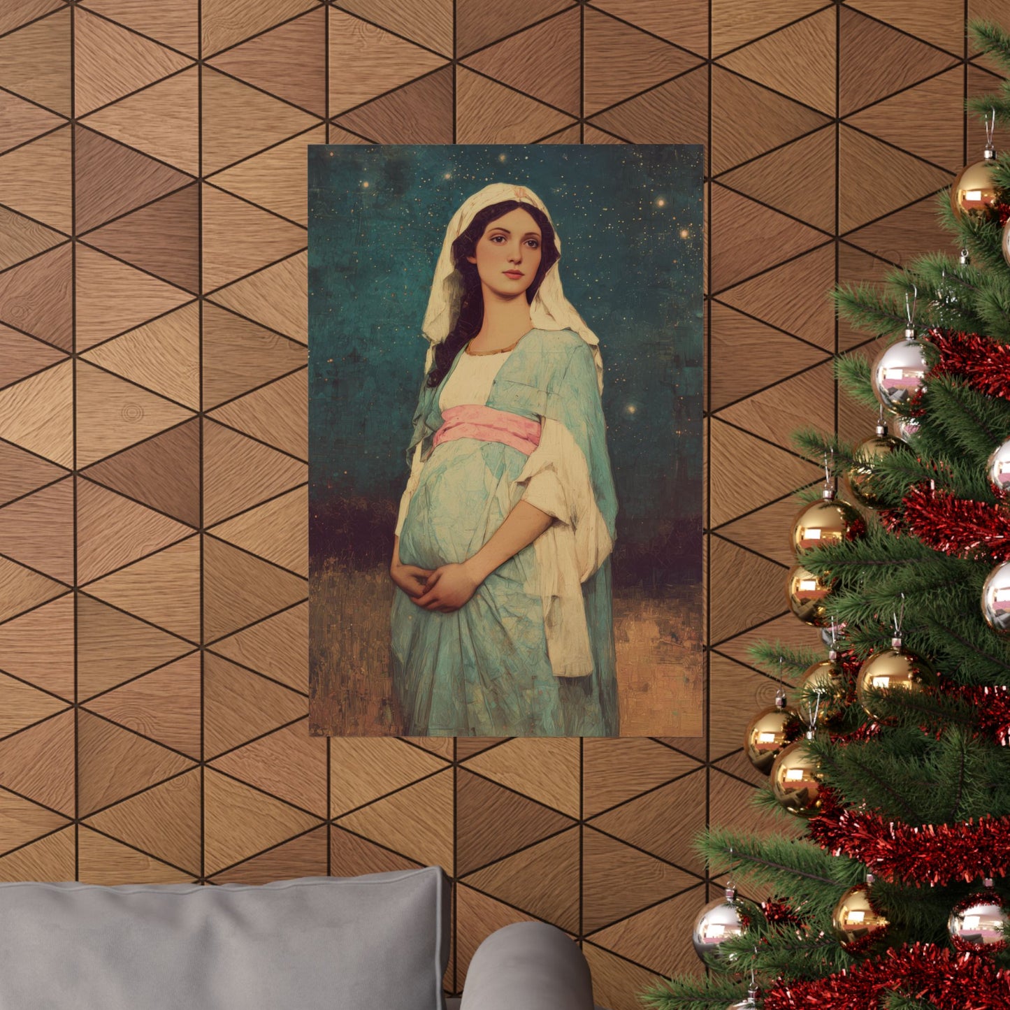 Our Lady of 'O' - Our Lady of Expectation - Mother Mary - Marian Art - Sanctified Souls Print - Multiple Sizes - Premium Vertical Posters