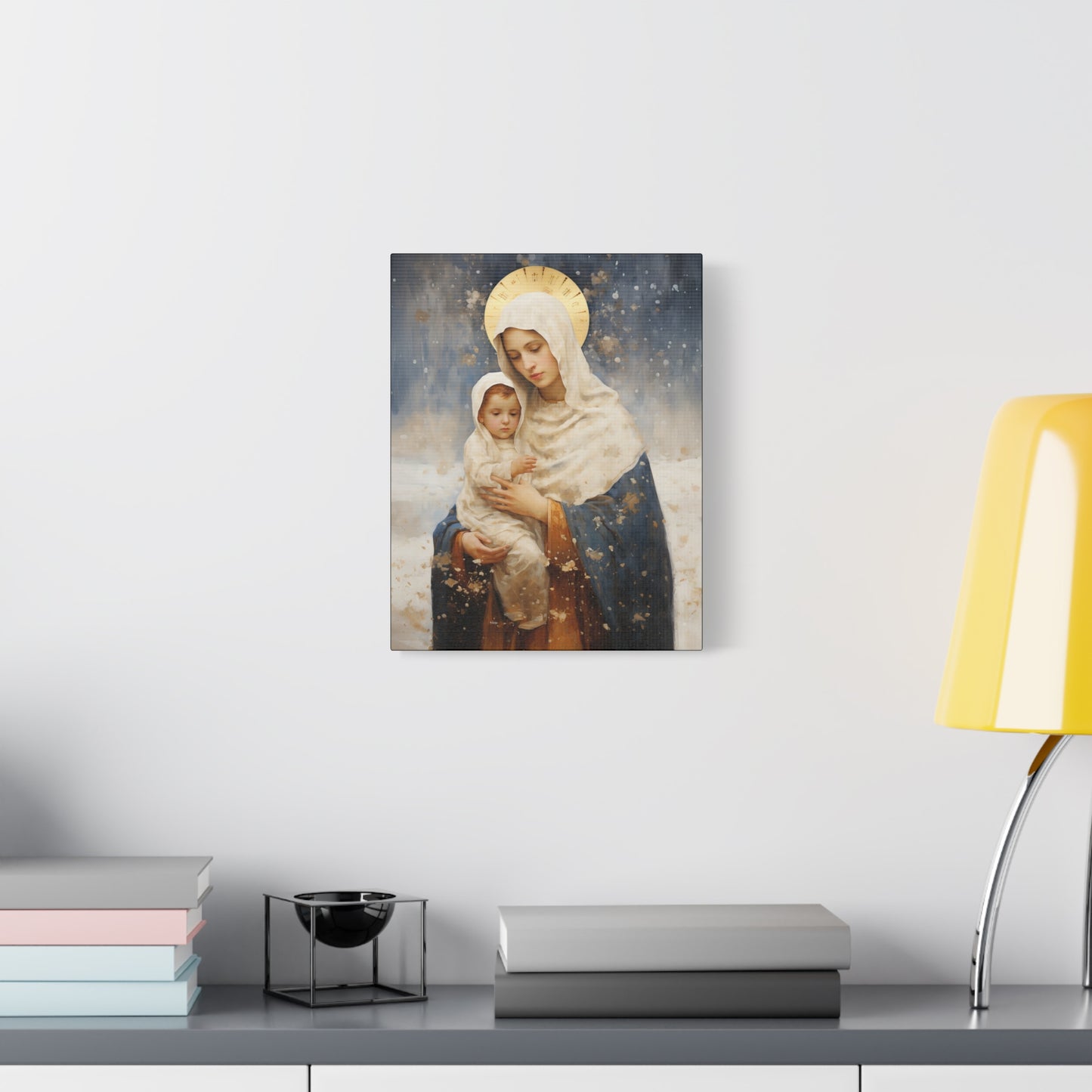 Winter's Grace : Our Lady of the Snows Canvas Print - Multiple Sizes - Catholic Home art - Gallery Wrapped Canvas - Sanctified Souls Print