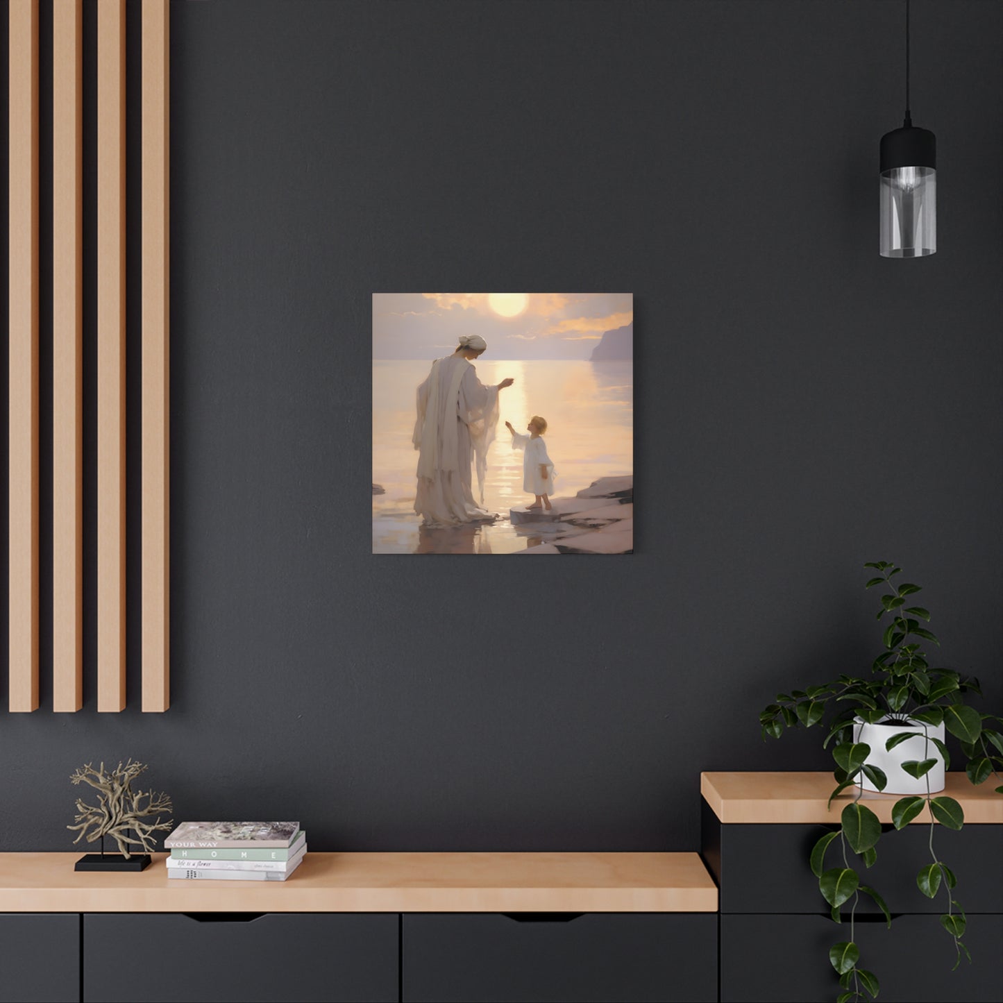 Divine Maternal Grace Museum Wrapped Canvas - Sanctified Souls Print - Mother & Child Nursery Art - New Mother - Religious Art for Mothers