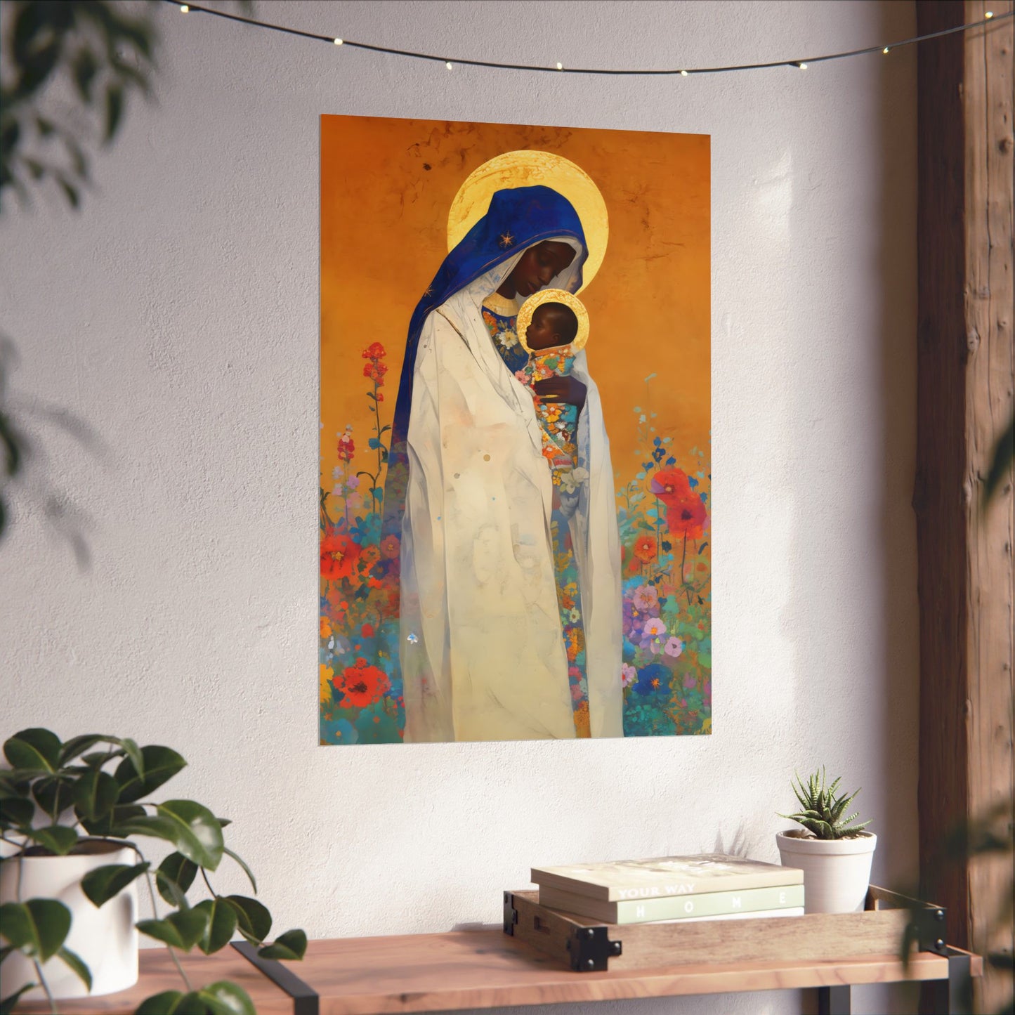 The Divine Embrace- Our Lady of Kibeho's Love - Sanctified Souls Print - Multiple Sizes - Premium Posters - Catholic Art - Christian