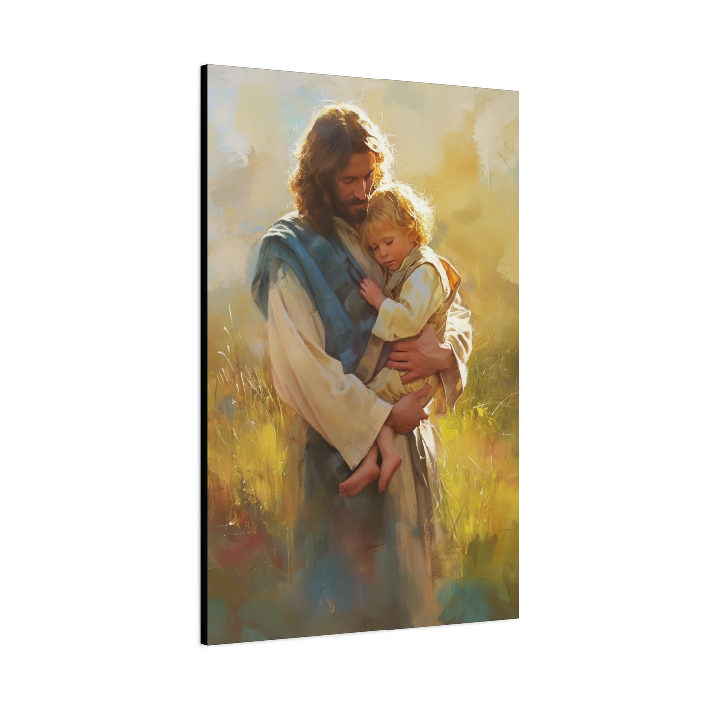 Jesus, Guardian of Innocence - Christ and Child - Museum Wrapped Canvas - Print - Religious Art for your Home - Christian art print