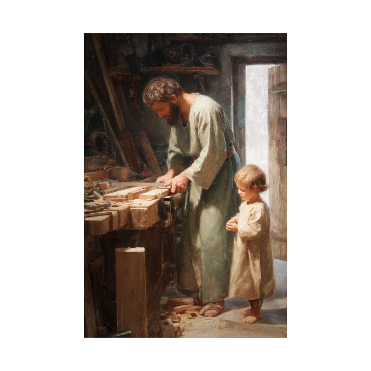 Saint Joseph the Worker - Sanctified Souls Print - Multiple Sizes - Premium Matte Vertical Posters - Catholic