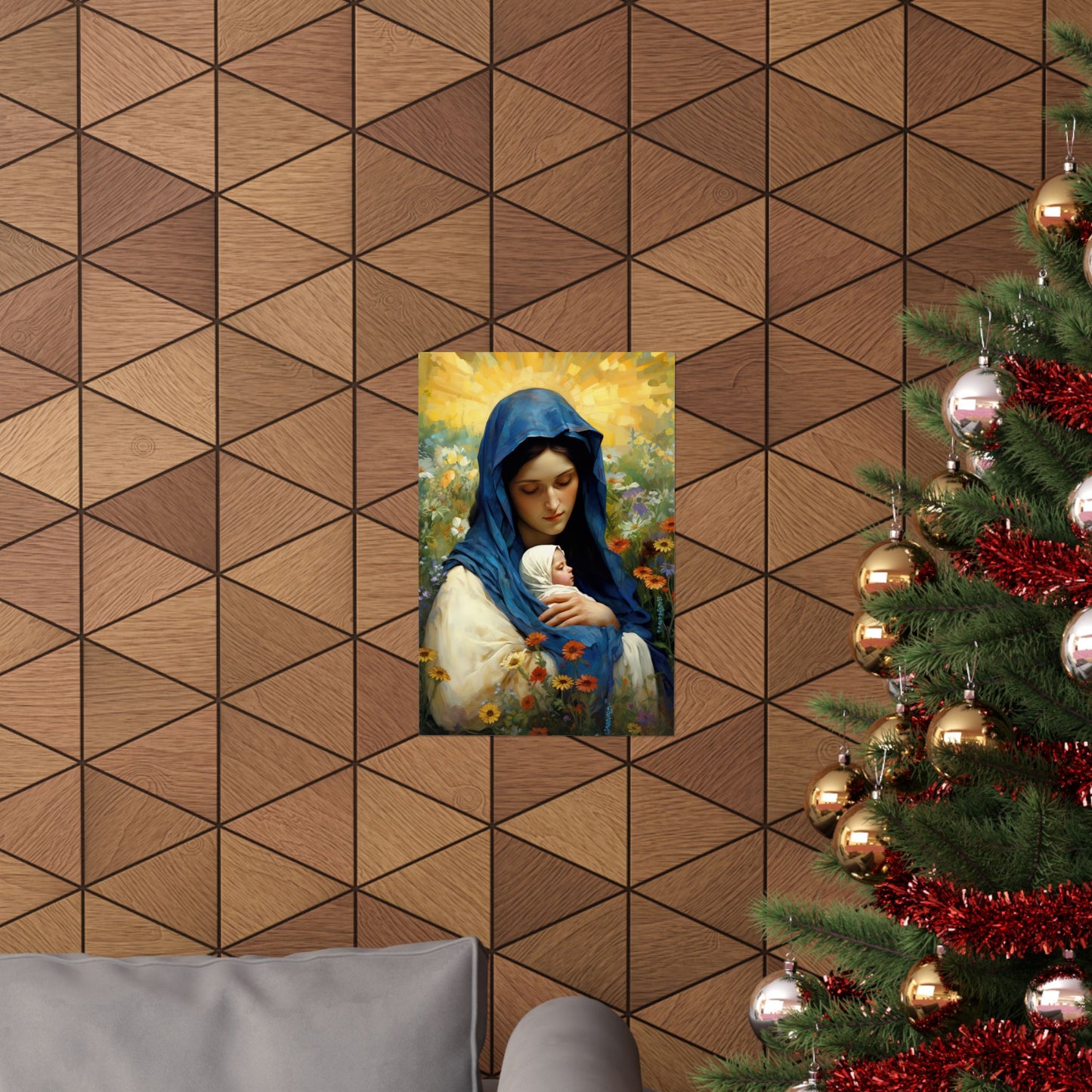Graceful Maternity : The Virgin Mary and the Infant Savior - Sanctified Souls Print - Multiple Sizes - Premium Matte Vertical Posters