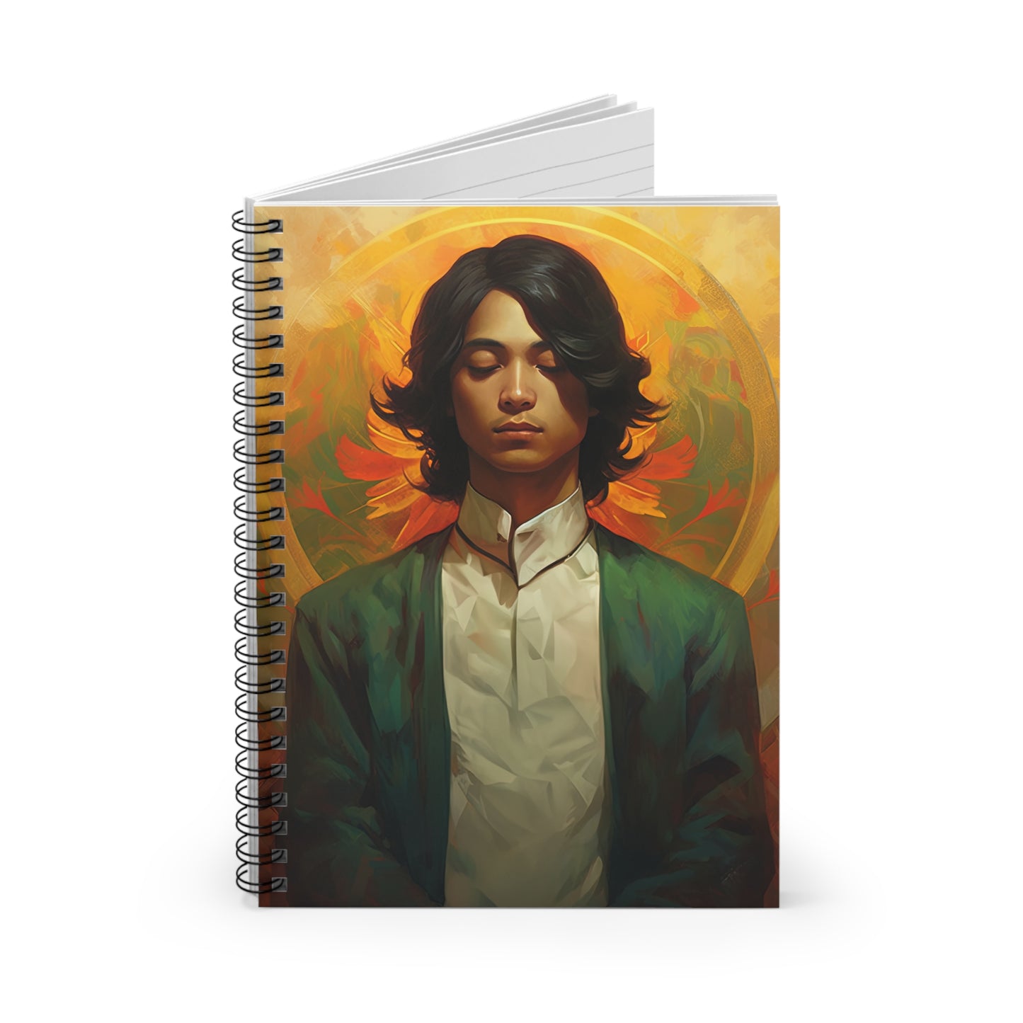 Saint Lorenzo Ruiz Journal - Sanctified Souls Art - Religious Based Notebook - Spiral Notebook - Ruled Line