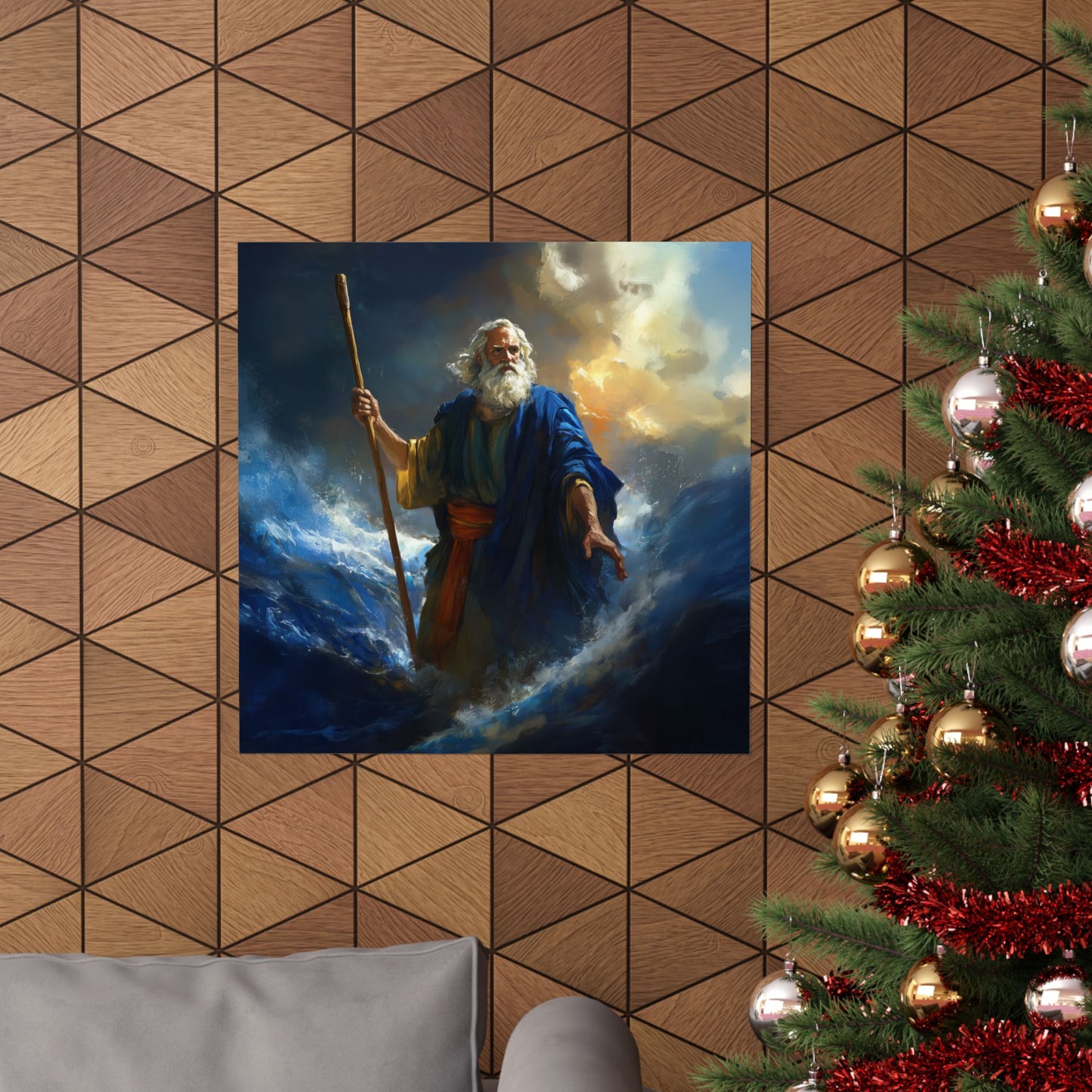 Moses Before the Trembling Sea - Sanctified Souls Print - Multiple Sizes - Premium Matte Vertical Posters