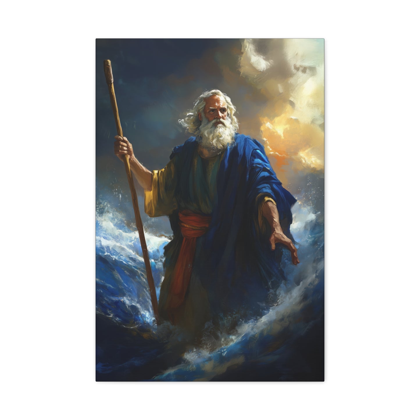 Moses Before the Trembling Sea - Gallery Wrapped Canvas - Print - Religious Art for your Home - Catholic Art