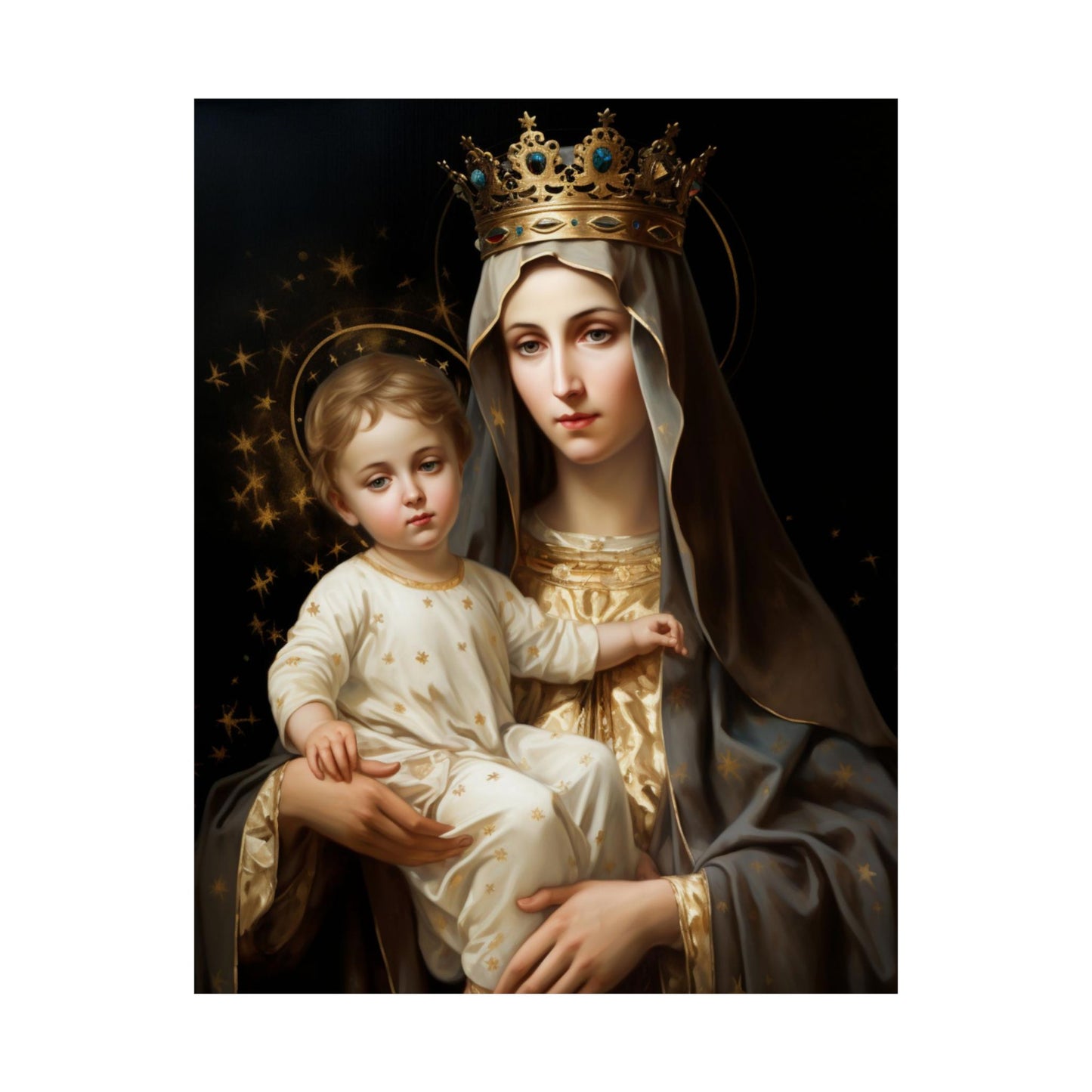 Our Lady of Mount Carmel - Sanctified Souls Print - Multiple Sizes - Premium Matte Vertical Posters