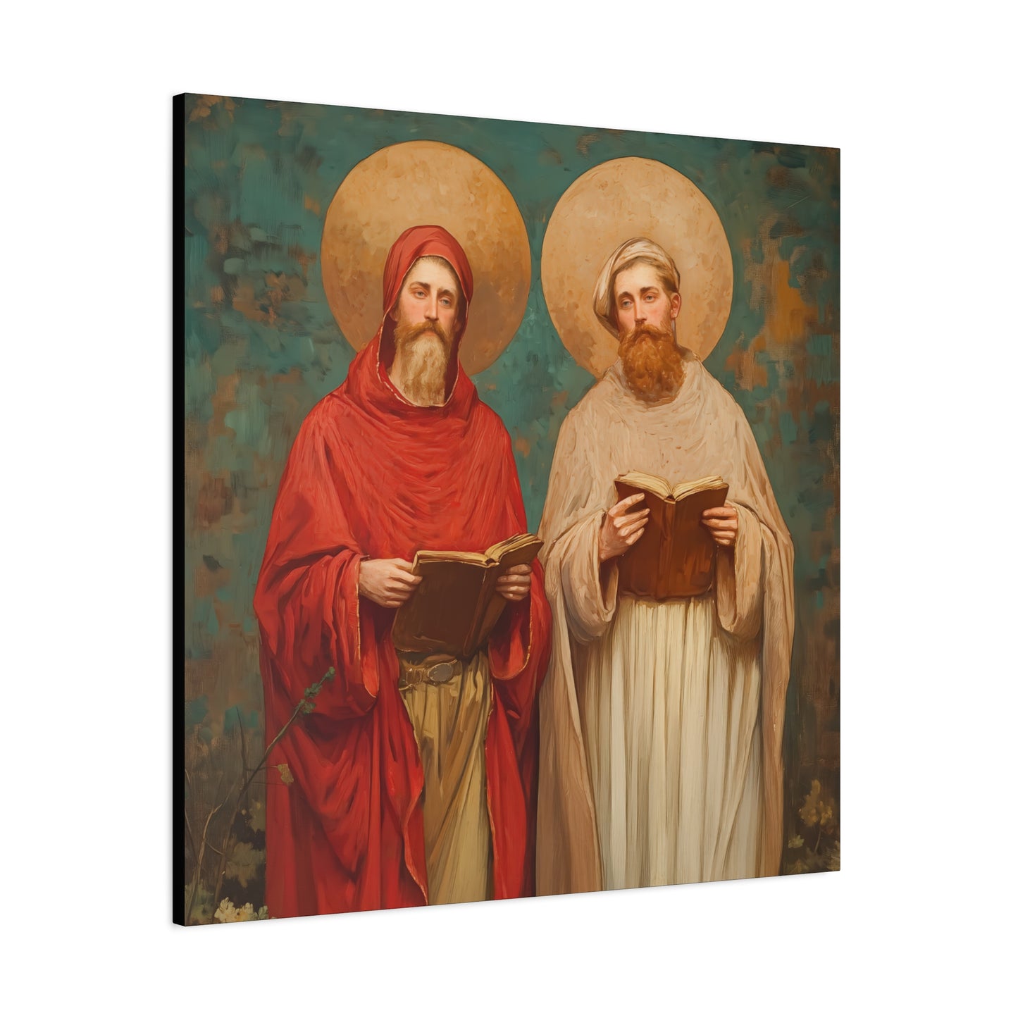 Saints Cosmas and Damian - Multiple Sizes - Catholic Home art - Museum Wrapped Canvas - Sanctified Souls Print - Catholic Martyr Art