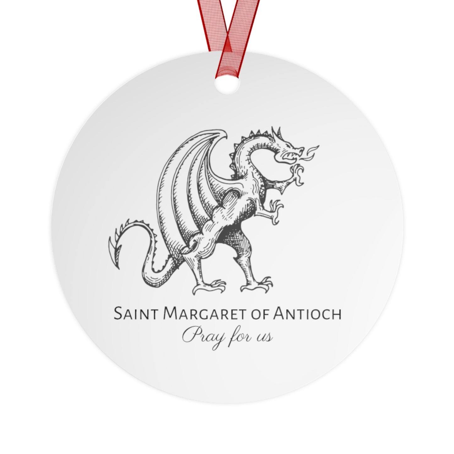 Saint Margaret of Antioch Metal Ornament - Religious Holiday Christmas Ornament and Keepsake - Prayer Ornament