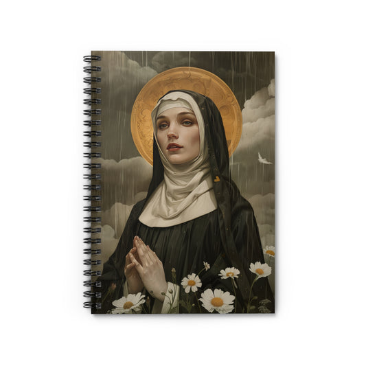 Saint Scholastica Journal - Sanctified Souls Art - Religious Based Notebook - Spiral Notebook - Ruled Line