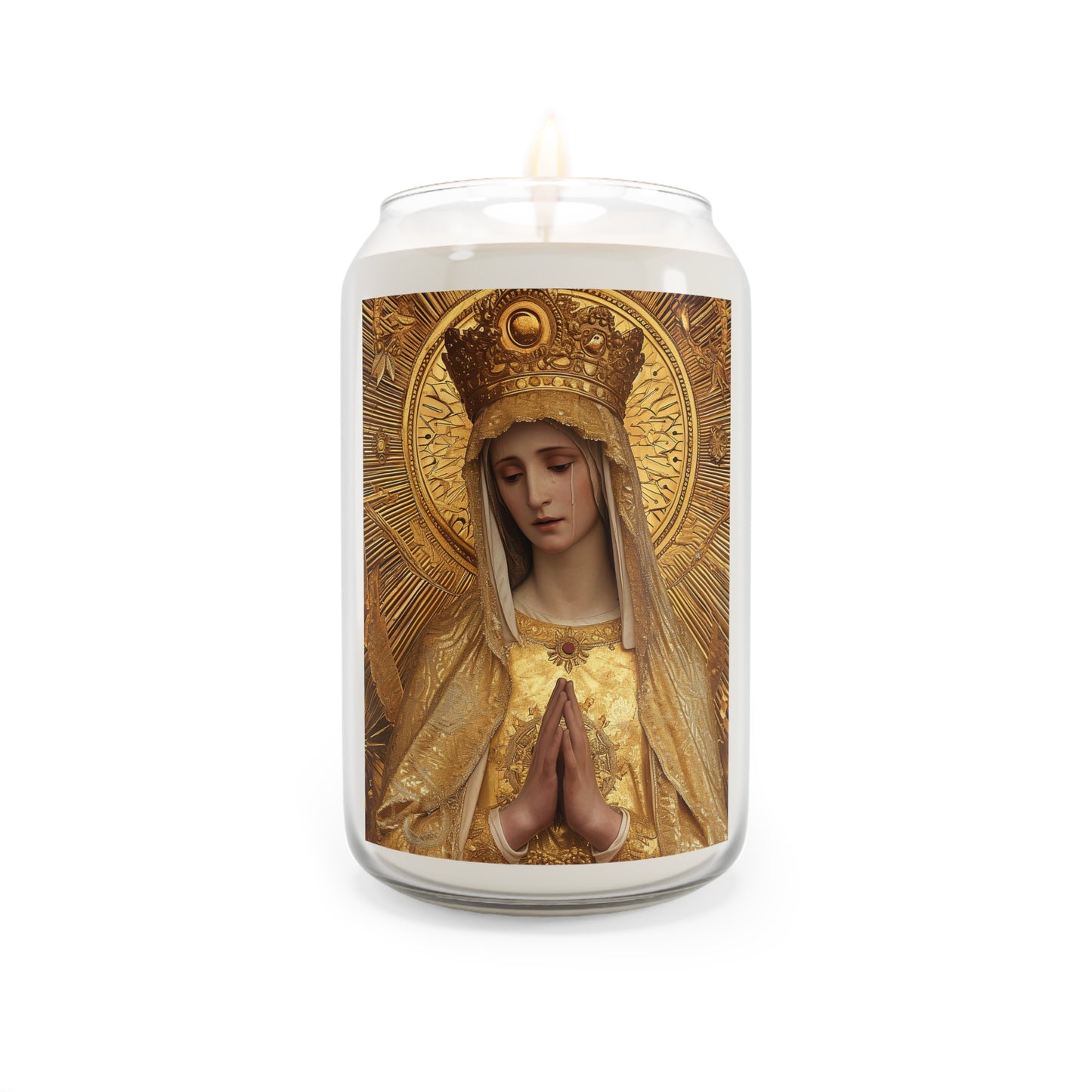 Gate of Eternity - The Golden Mary - Tribute to Our Lady of the Gate of Dawn - Scented Prayer Candle, 13.75oz - Tall Size - Prayer Candle