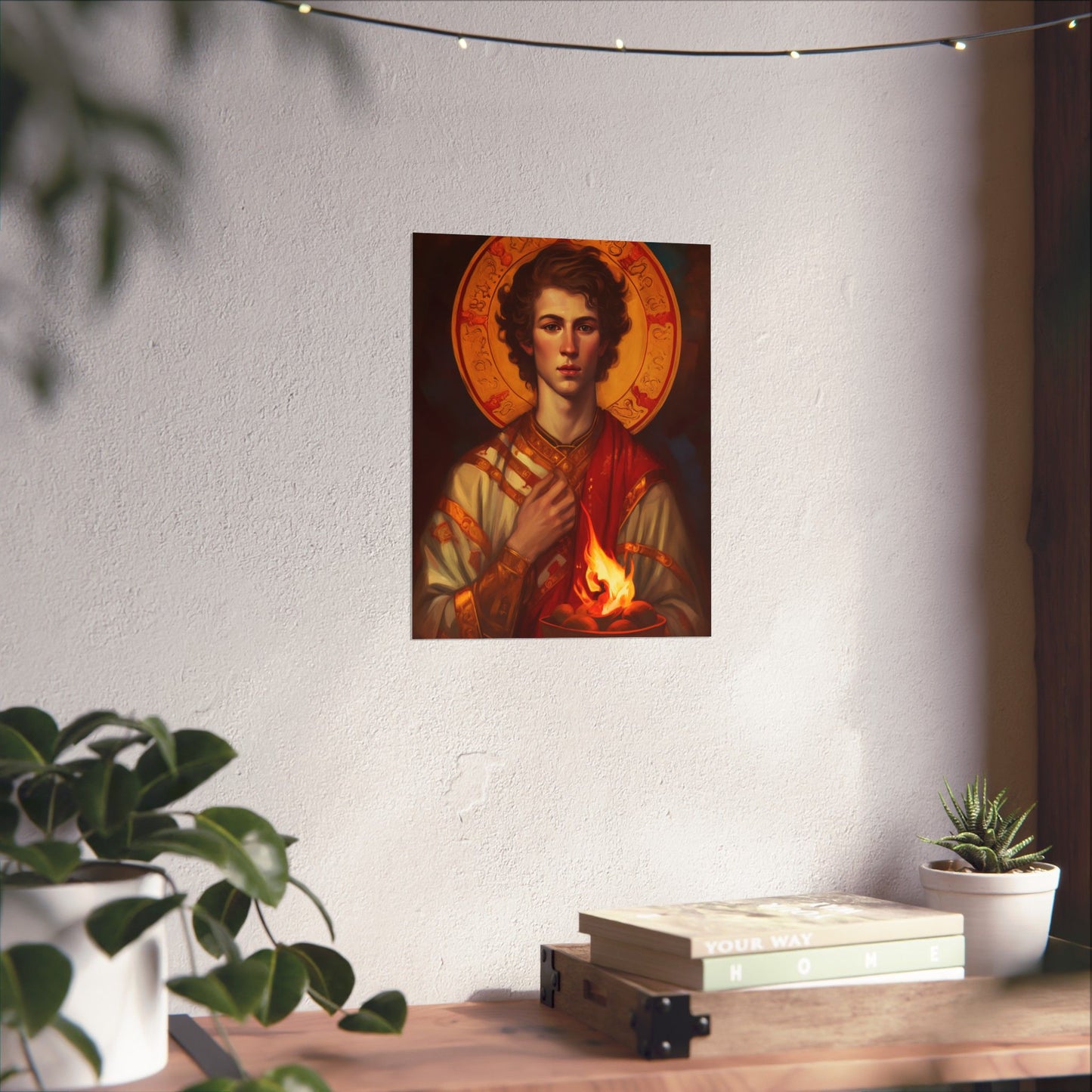 Saint Lawrence Deacon and Martyr  - Sanctified Souls Print - Multiple Sizes - Premium Matte Vertical Posters