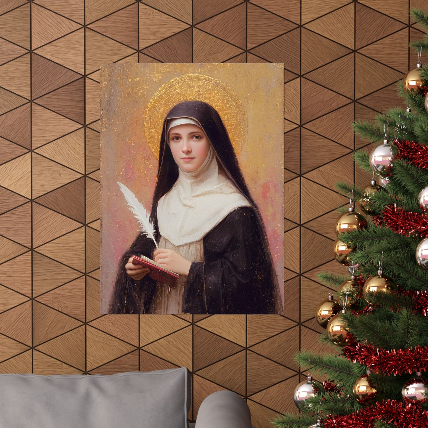 Saint Mechtildis / Mechtide of Hefta / Mechthild of Hackeborn - Sanctified Souls Print - Multiple Sizes - Premium Matte Vertical Posters