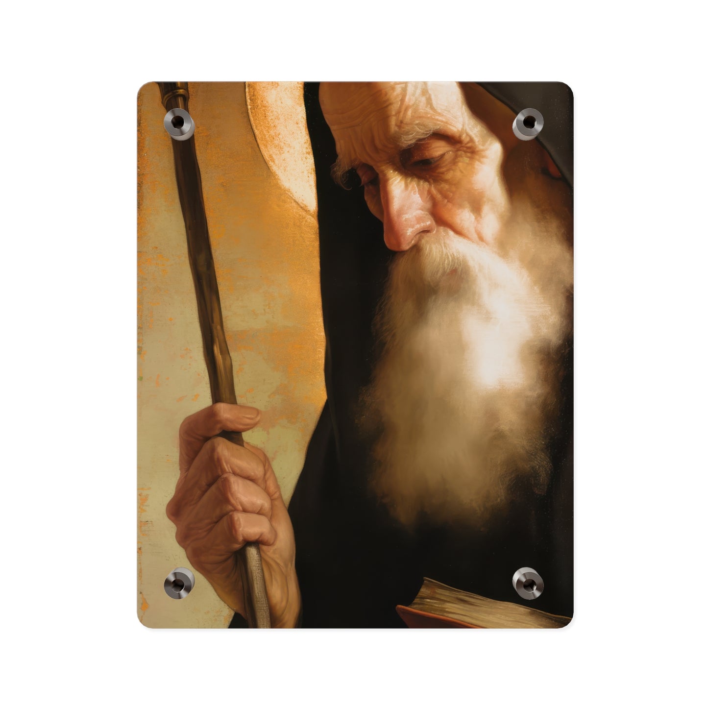 Saint Benedict Wall Art Panel - Ready to Hang Acrylic Print - Catholic Saint Art - Patron Saint Print - No Frame needed