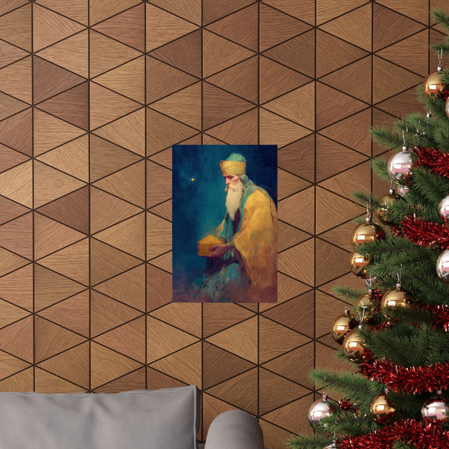 Caspar and the Offering of Worship - 3 Wise Men - Sanctified Souls Print - Multiple Sizes - Premium Matte Vertical Posters