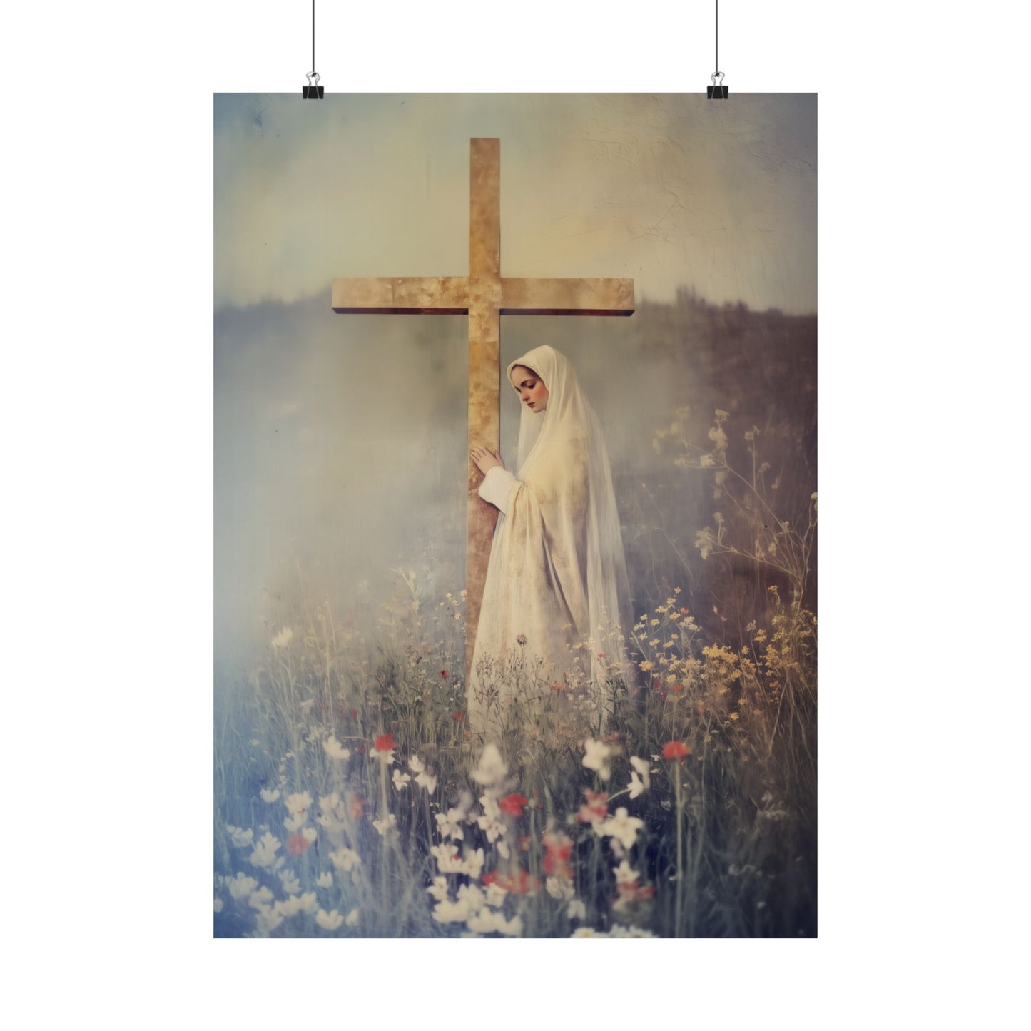 The Feast of the Exaltation of the Holy Cross - Sanctified Souls Print - Multiple Sizes - Premium Posters - Catholic Art - Christian Home