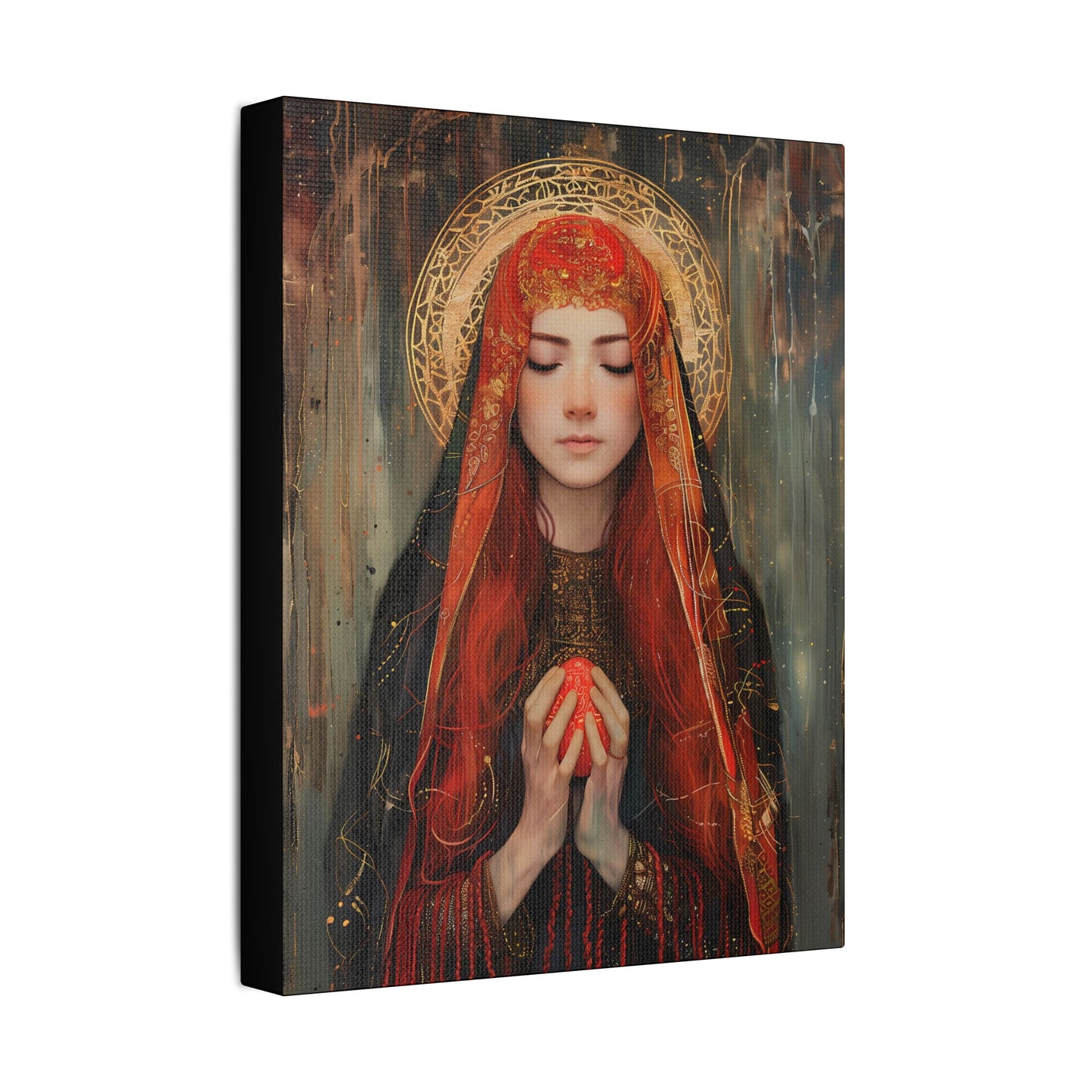 Devotion of Mary Magdalene - Saint Mary Magdalene and the Red Easter Egg - Museum Wrapped Canvas - Print - Religious Art for your Home