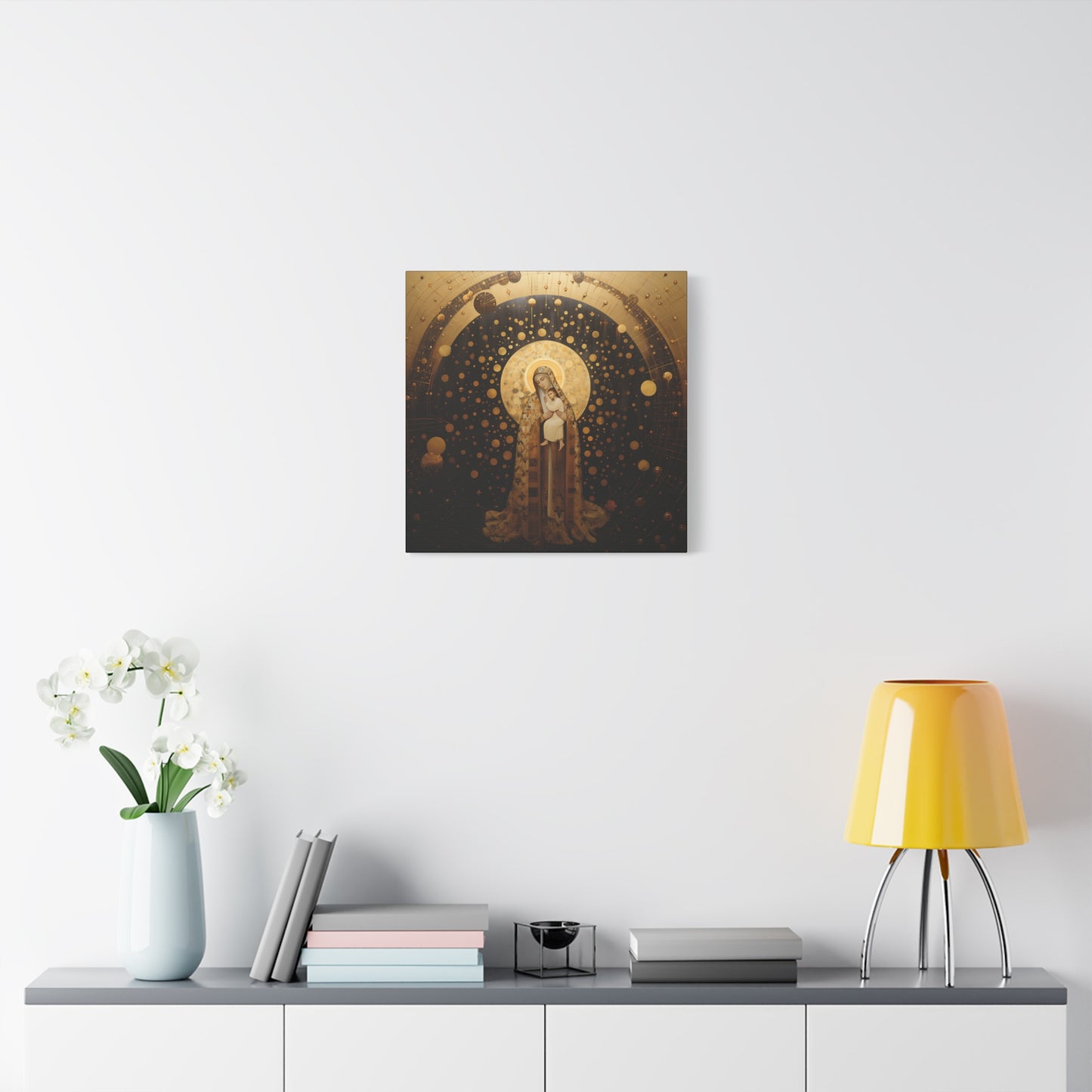 The Golden Mary - Mary the Blessed Virgin - Gallery Wrapped Canvas - Sanctified Souls Print - Religious Art for your Home - Pop Art