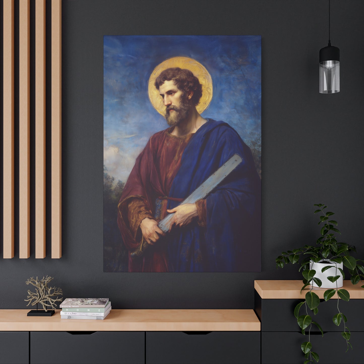 Saint Simon the Apostle  - Gallery Wrapped Canvas - Print - Religious Art for your Home - Catholic Art