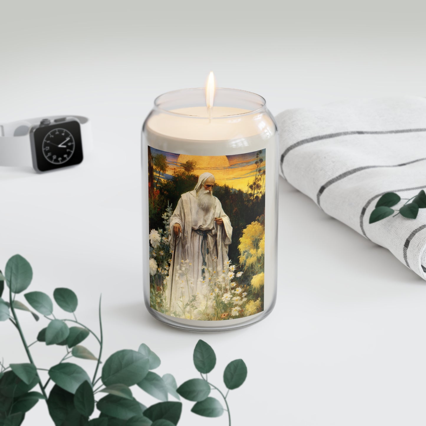 Saint Phocas the Gardener - Scented Prayer Candle, 13.75oz - Tall Size - Religious Prayer Candle - Catholic Art