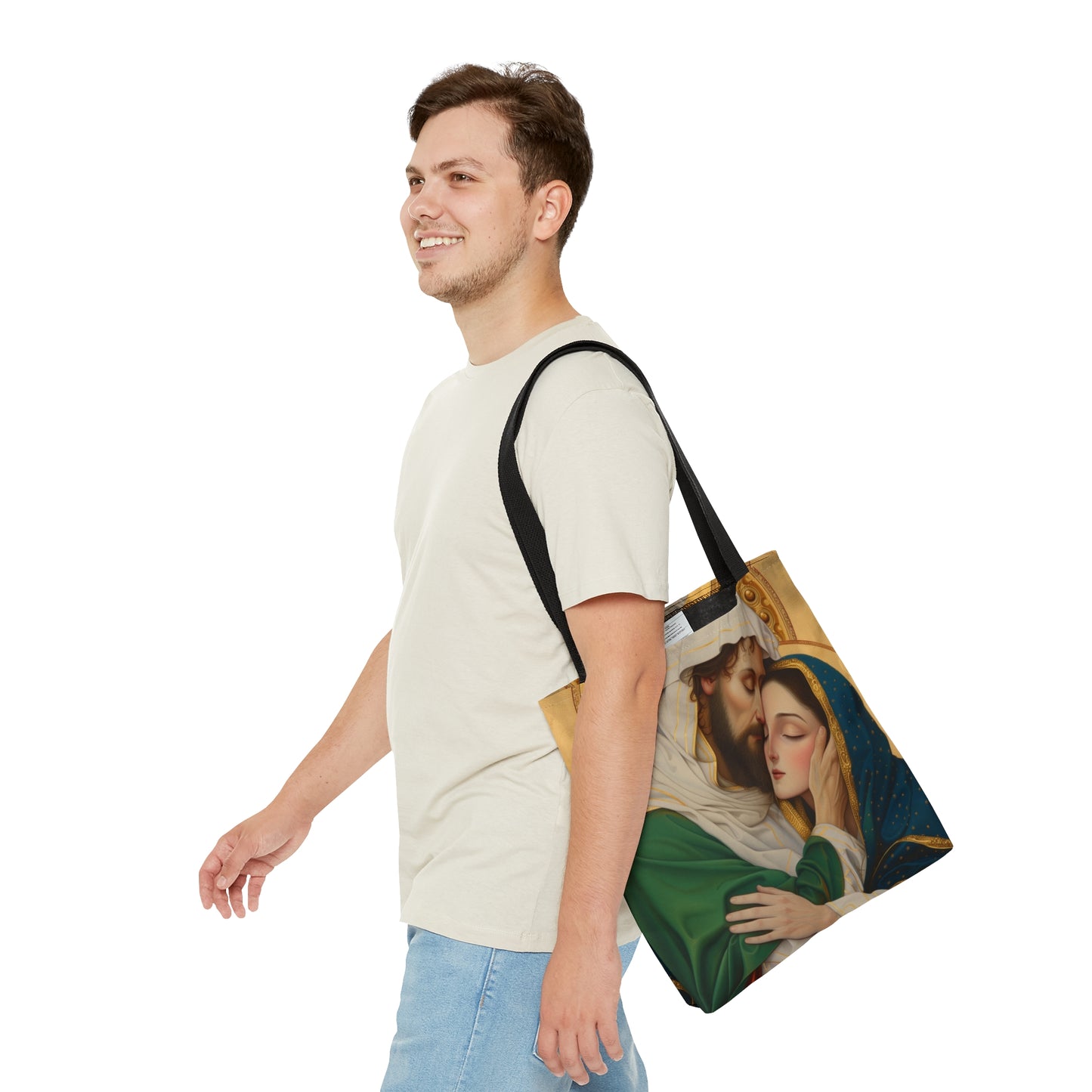 Saints Aquila and Priscilla Tote Bag - Large Medium Small Faith Art Bag - Catholic Faith Art purse - Double Sided