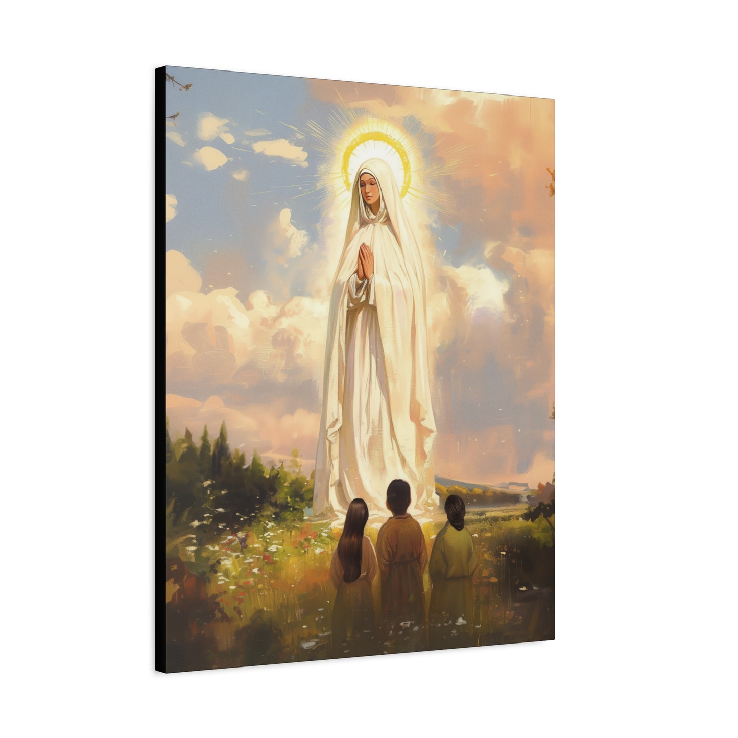 Our Lady of Fátima - Gallery Wrapped Canvas - Print - Religious Art for your Home - Catholic art print - prayer room art