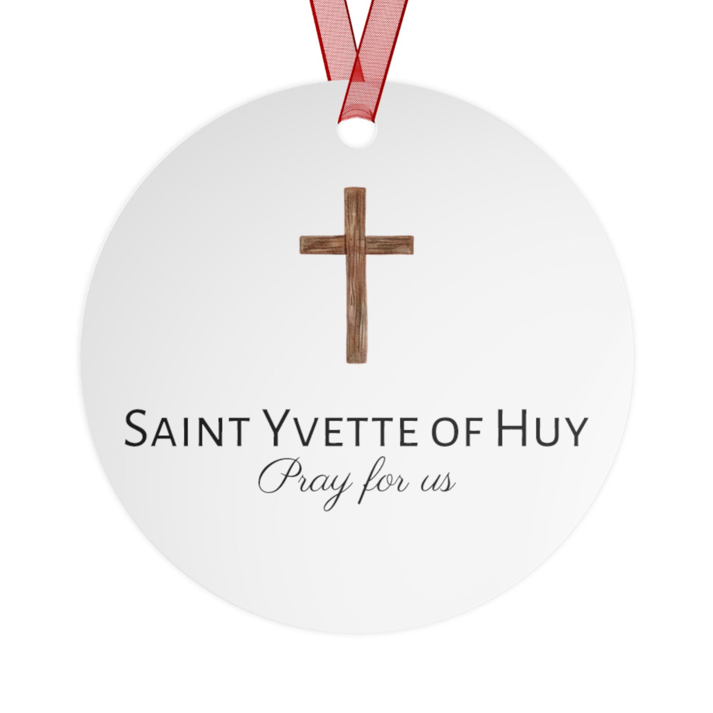 Blessed Yvette of Huy Metal Ornament - Religious Holiday Christmas Ornament and Keepsake - Double sided - Catholic art gift