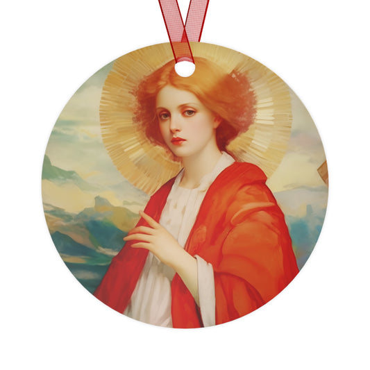 Saint Bibiana - Religious Holiday Christmas Ornament and Keepsake - Double sided Religious Ornament
