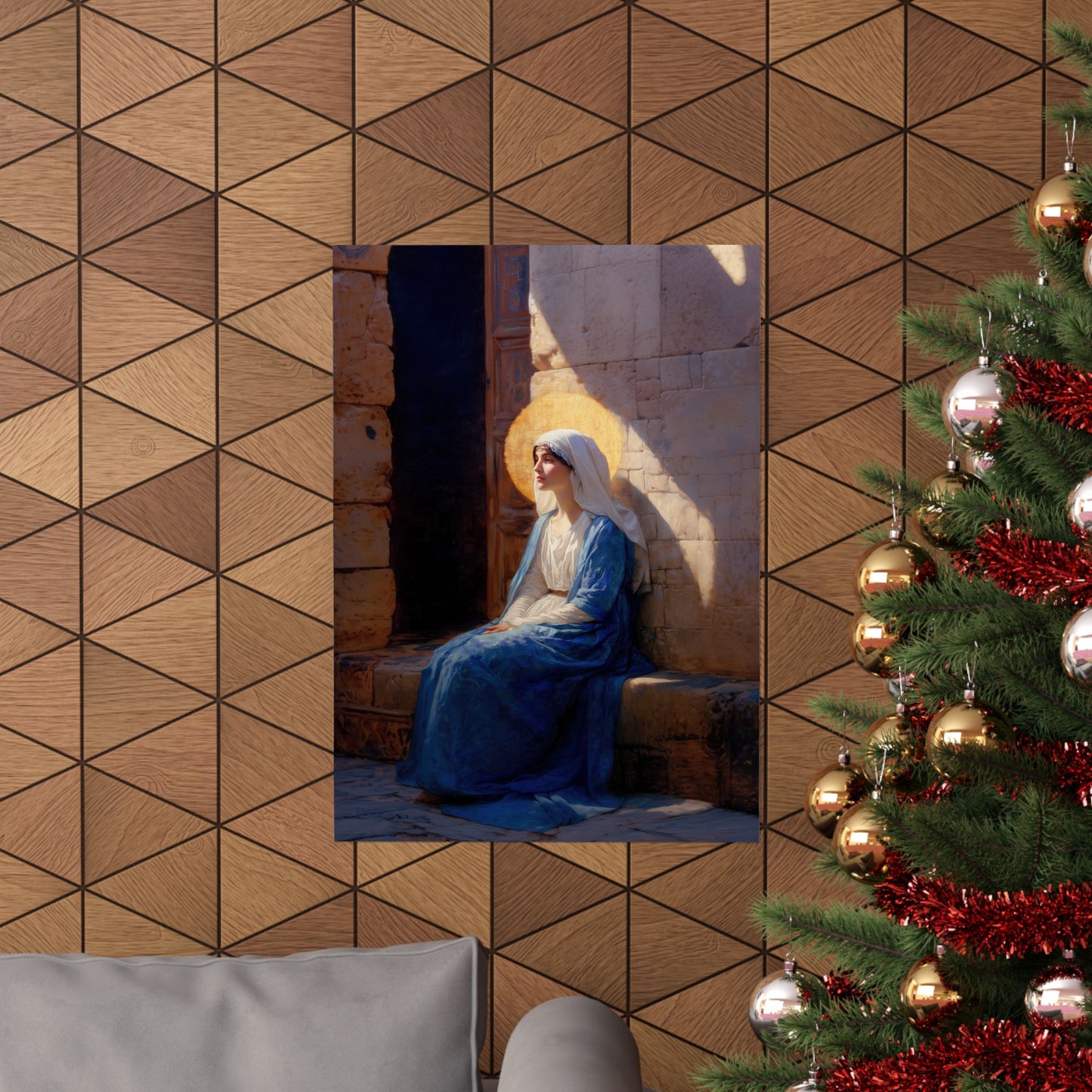 The Quiet Fiat That Split the Darkness, Mary's Yes - Sanctified Souls Print - Multiple Sizes - Premium Matte Vertical Posters