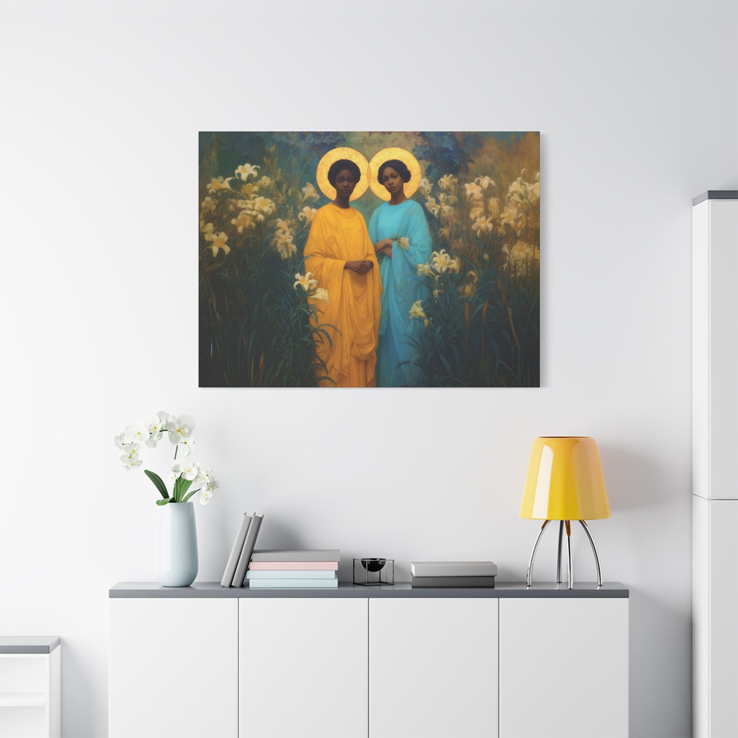 Saint Perpetua and Saint Felicity -  Museum Wrapped Canvas - Sanctified Souls Print - Religious Art for your Home - Catholic Saint Art