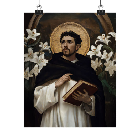Saint Dominic - Sanctified Souls Print - Multiple Sizes - Premium Posters - Catholic Art - Christian Home Decor Artwork