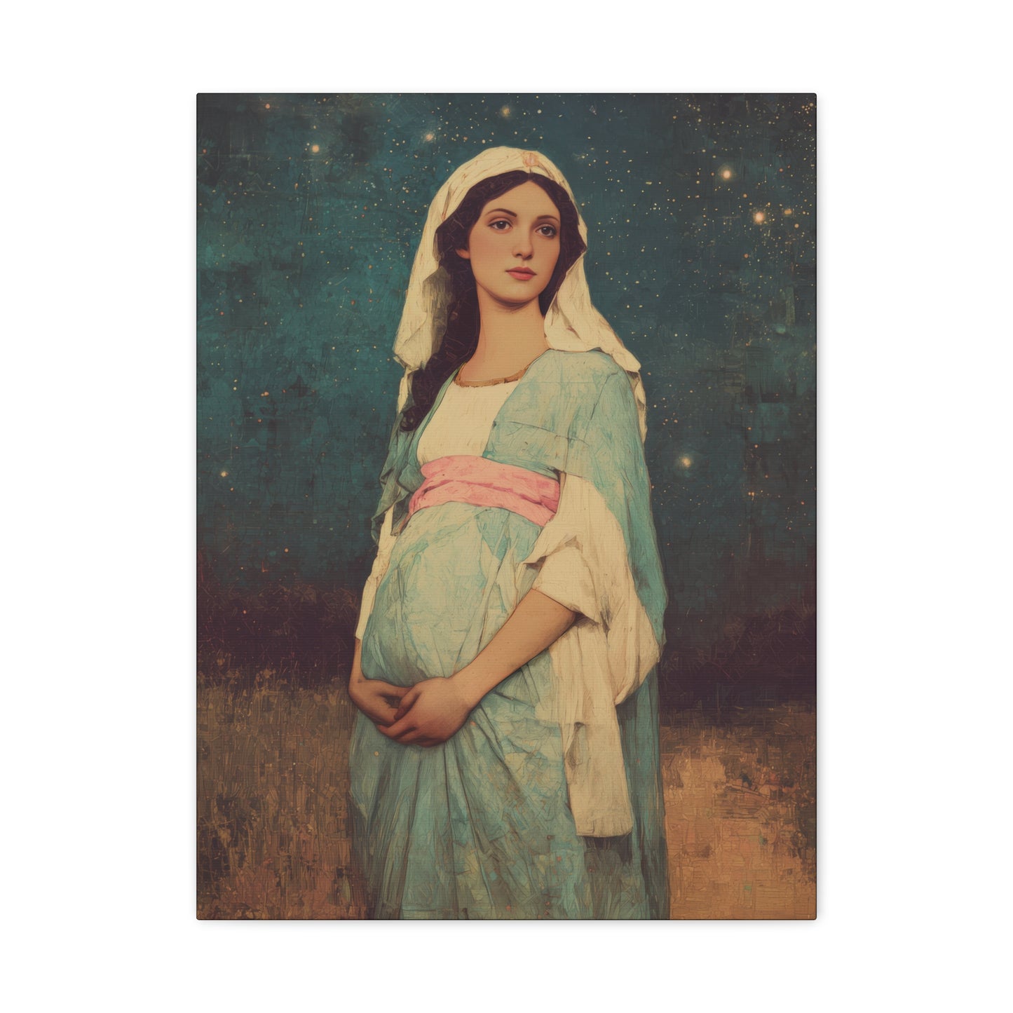 Our Lady of 'O' - Our Lady of Expectation - Mother Mary - Marian Art - Gallery Wrapped Canvas - Print - Catholic Art Print