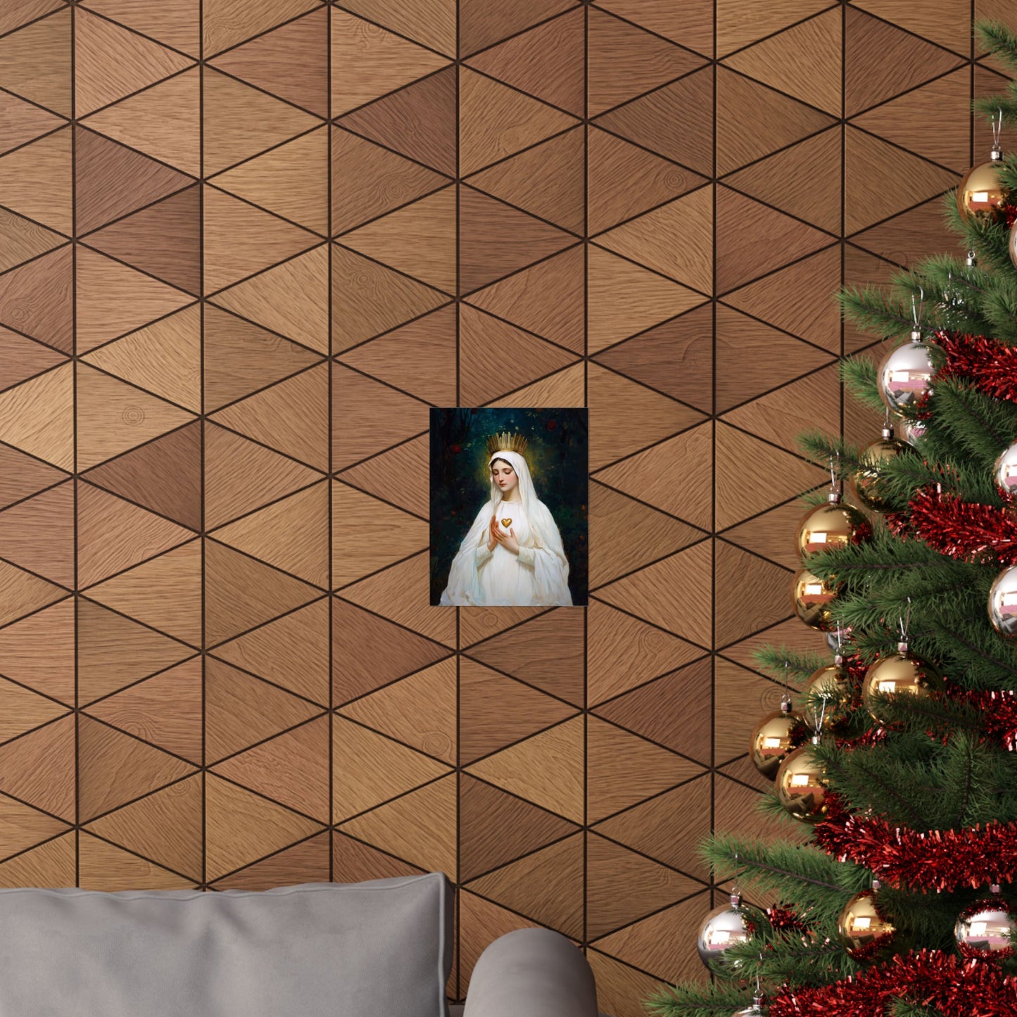 Our Lady of Beauraing - Our Lady of the Golden Heart - Marian Art - Sanctified Souls Print - Multiple Sizes - Premium Vertical Posters