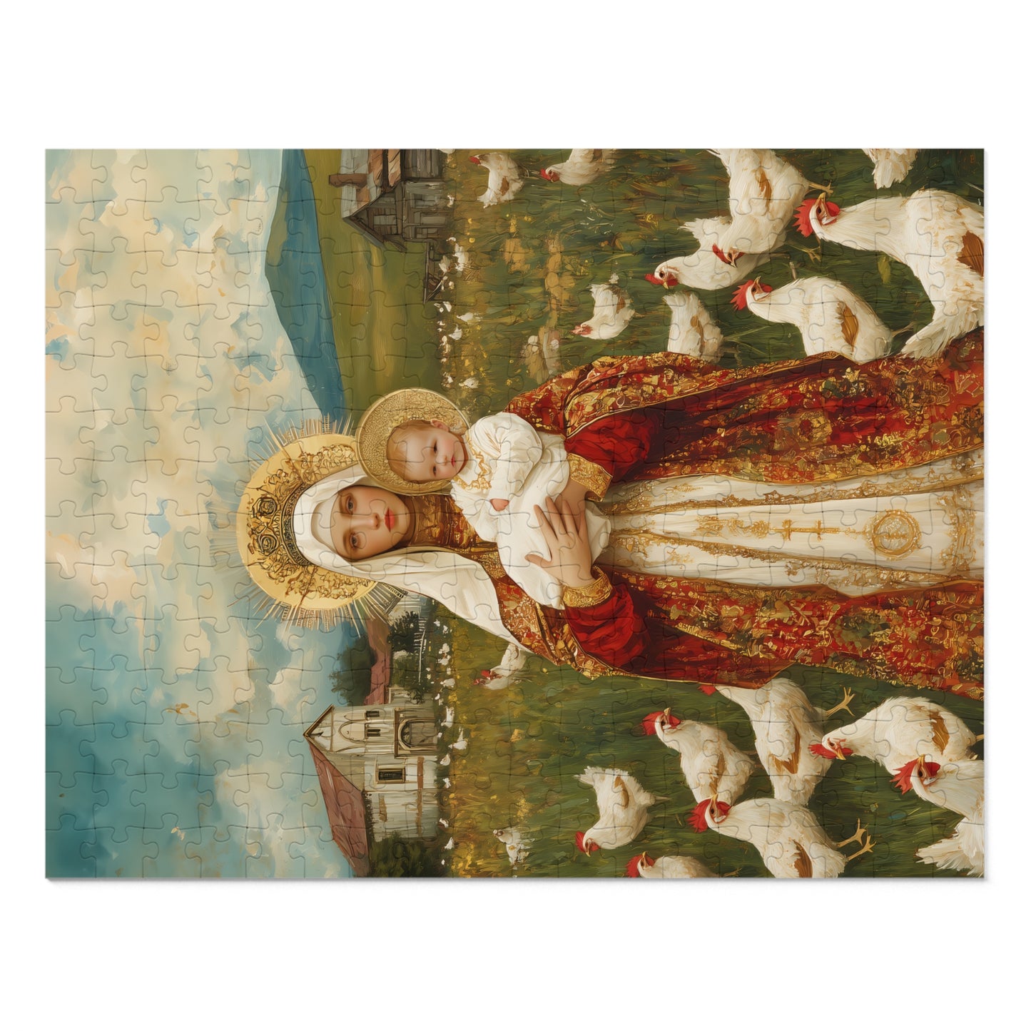 Our Lady of the Hens: Protector of the Humble Flock - Puzzle and Keepsake Tin - Religious (30, 110, 252, 500,1000) - Religious Puzzle