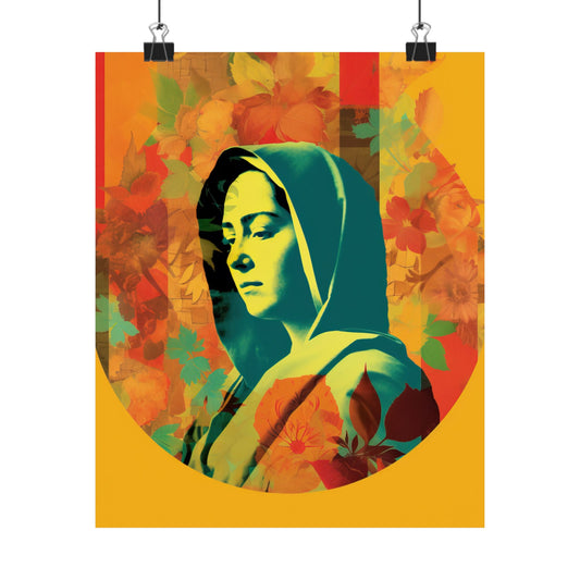 Mary The Blessed Virgin - Sanctified Souls Print - Multiple Sizes - Premium Matte Vertical Poster - Pop Surreal Lowbrow Art Style