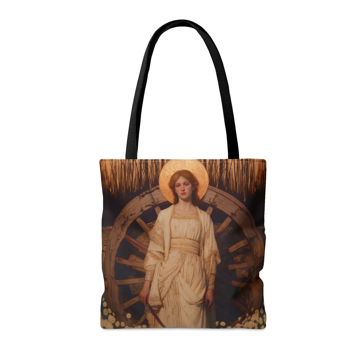 Saint Catherine of Alexandria - Tote Bag - Large Medium Small Faith Art Bag - Bible Study Faith Purse - Double Sided
