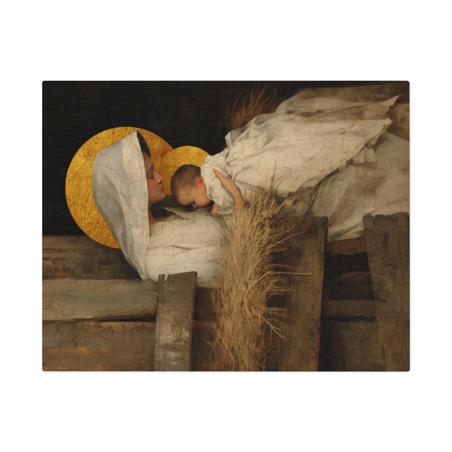 Our Lady of the Manger - Mother Mary and the Christ Child - Puzzle & Keepsake Tin - Religious Jigsaw Puzzle (30, 110, 252, 500,1000-Piece)