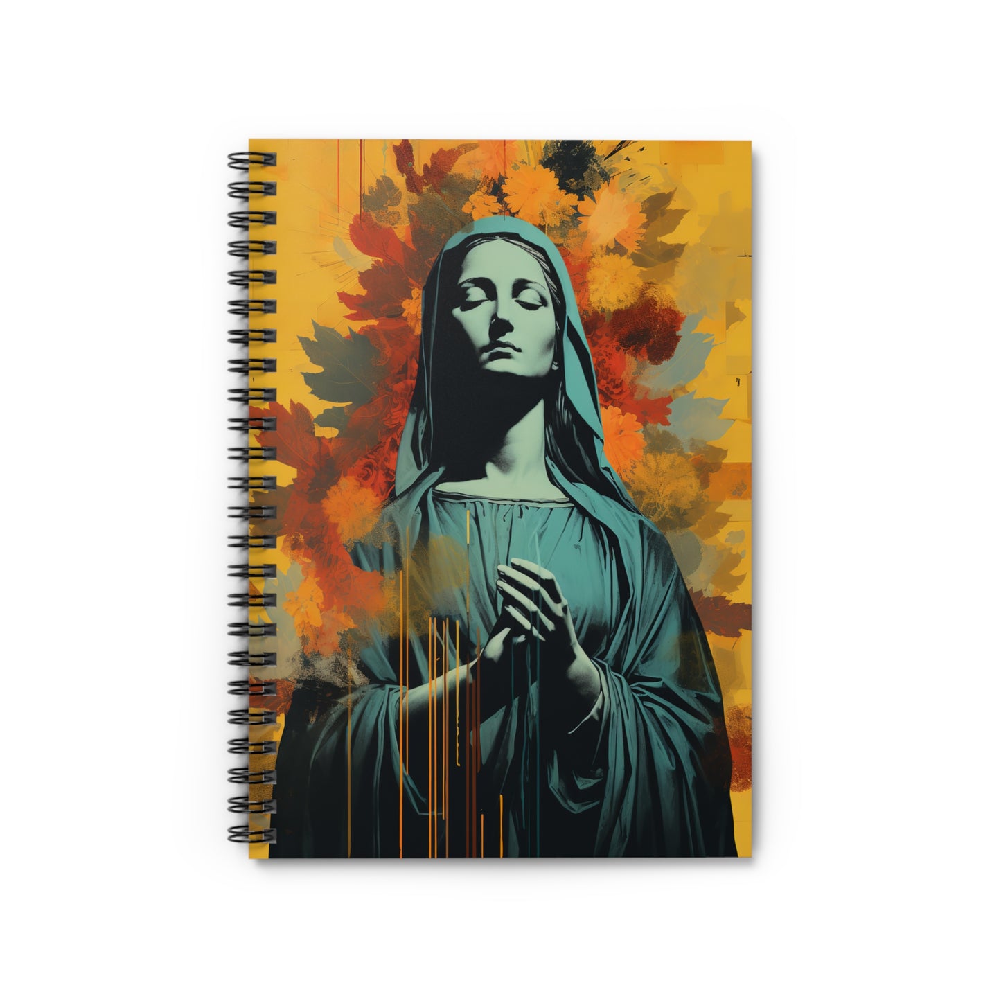 Virgin of Peace - Mother Mary Art Journal - Sanctified Souls Art - Religious Based Notebook - Spiral Notebook - Ruled Line
