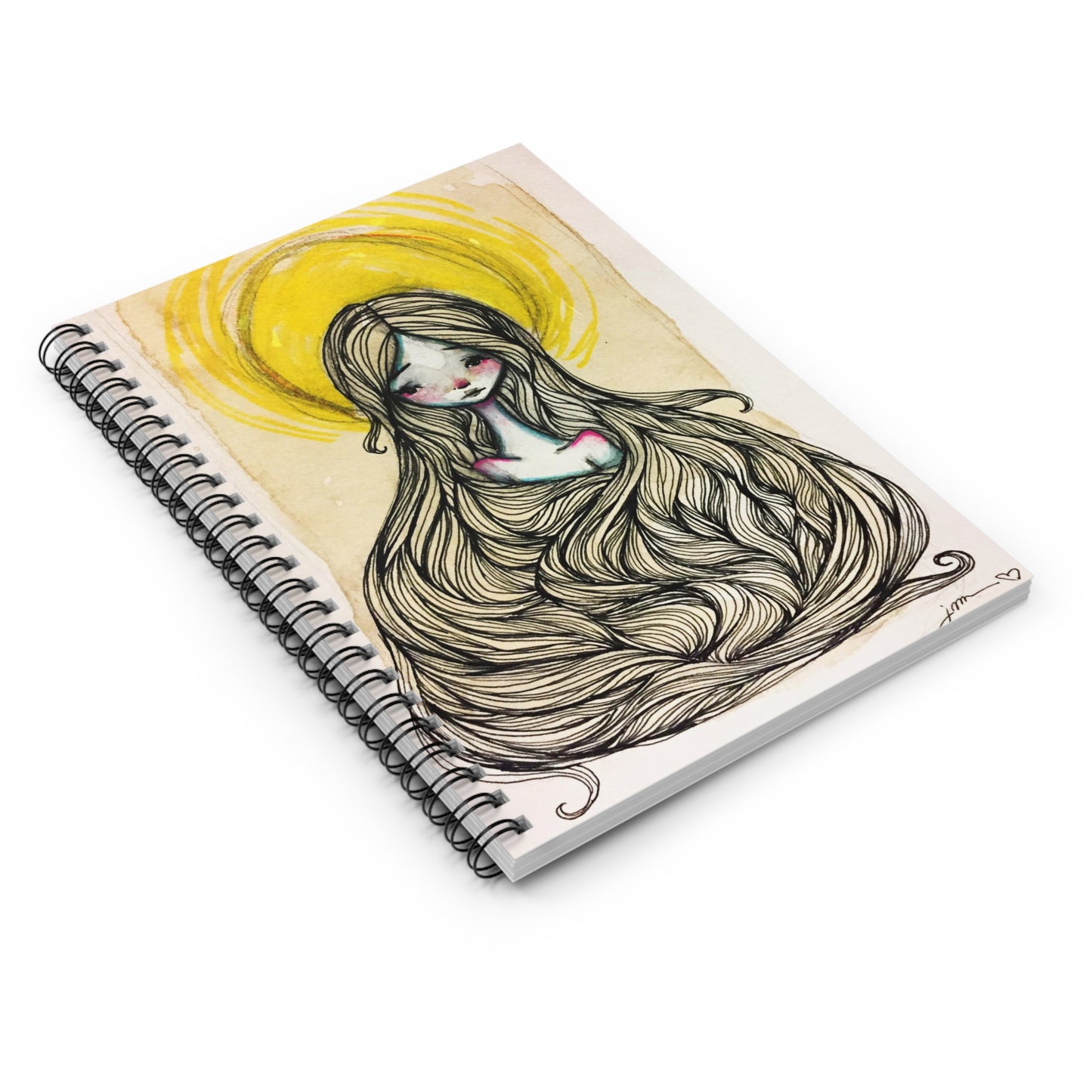 Saint Agatha of Sicily Lined Journal - Hand-Drawn Catholic Art - Spiral Notebook | Christian Prayer Journal | Religious Journal