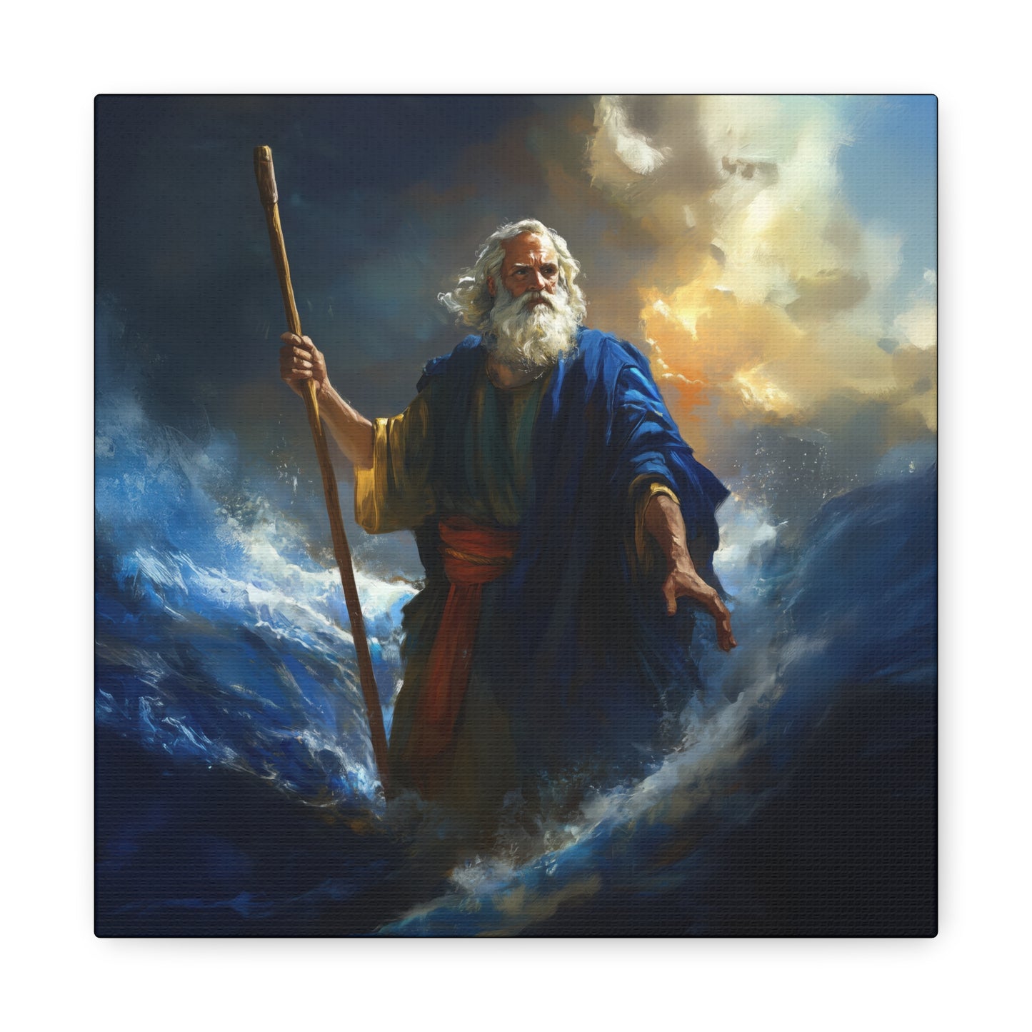 Moses Before the Trembling Sea - Gallery Wrapped Canvas - Print - Religious Art for your Home - Catholic Art