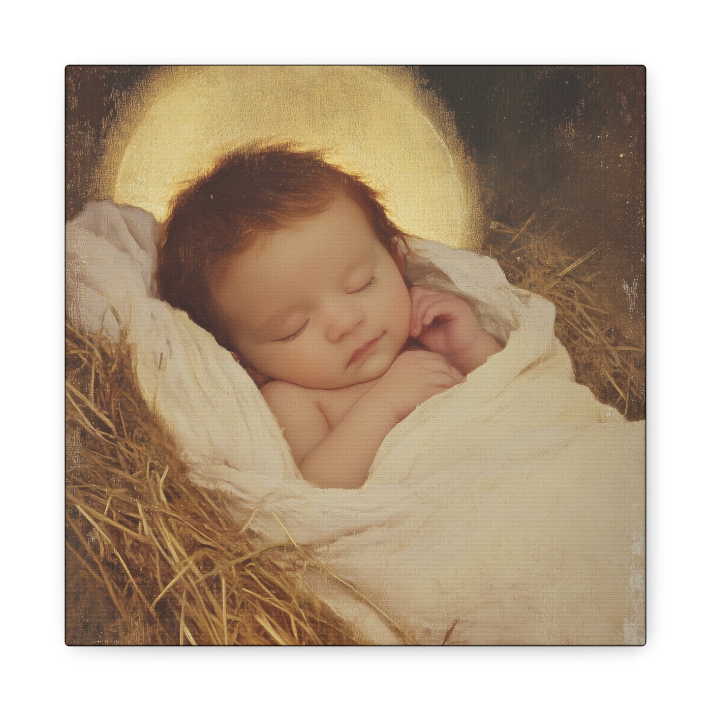 Jesus, the Newborn Light of the World - Gallery Wrapped Canvas - Print - Religious Art for your Home - Catholic Art Print