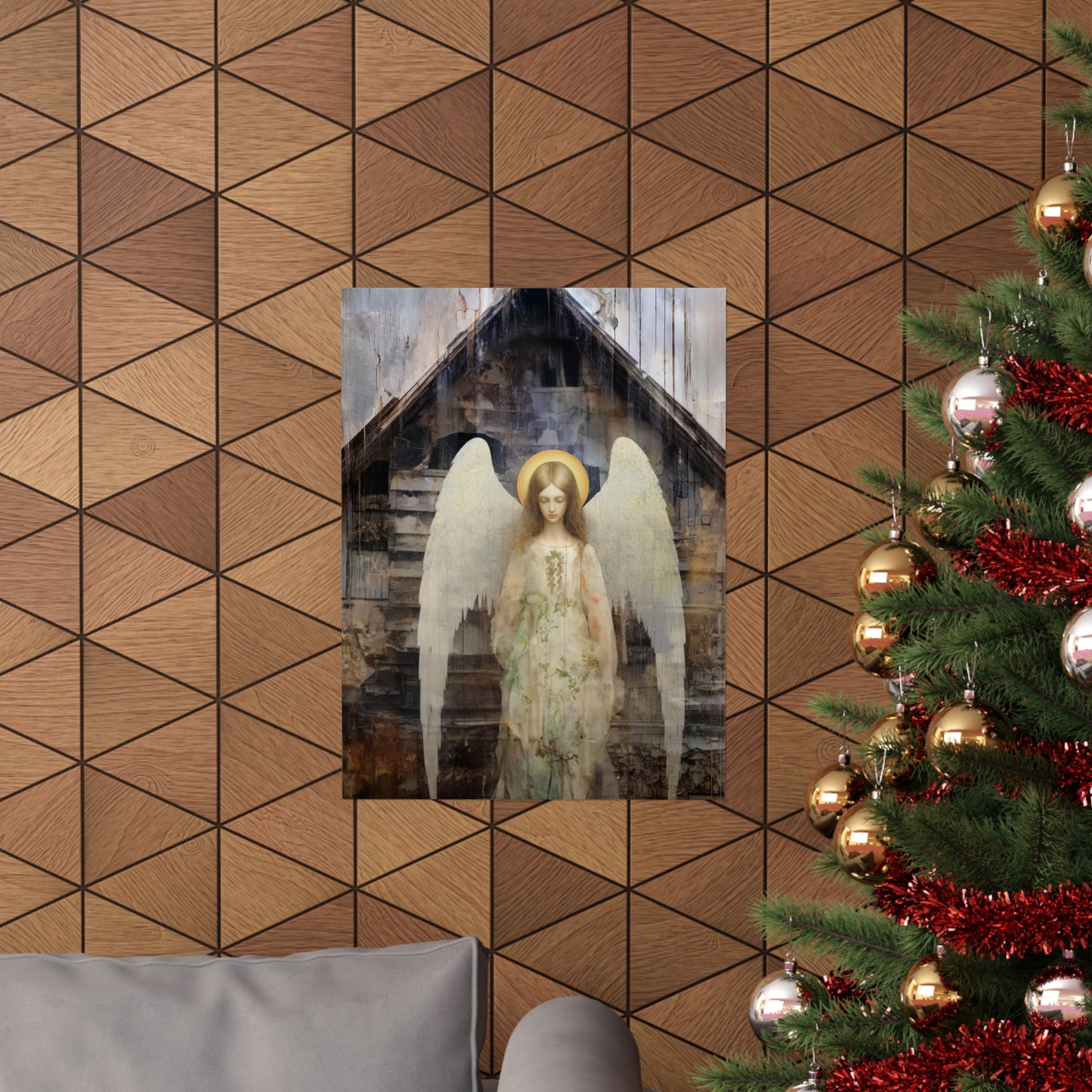 The Unseen Protector - Sanctified Souls Print - Multiple Sizes - Premium Matte Vertical Poster - Guardian Angel